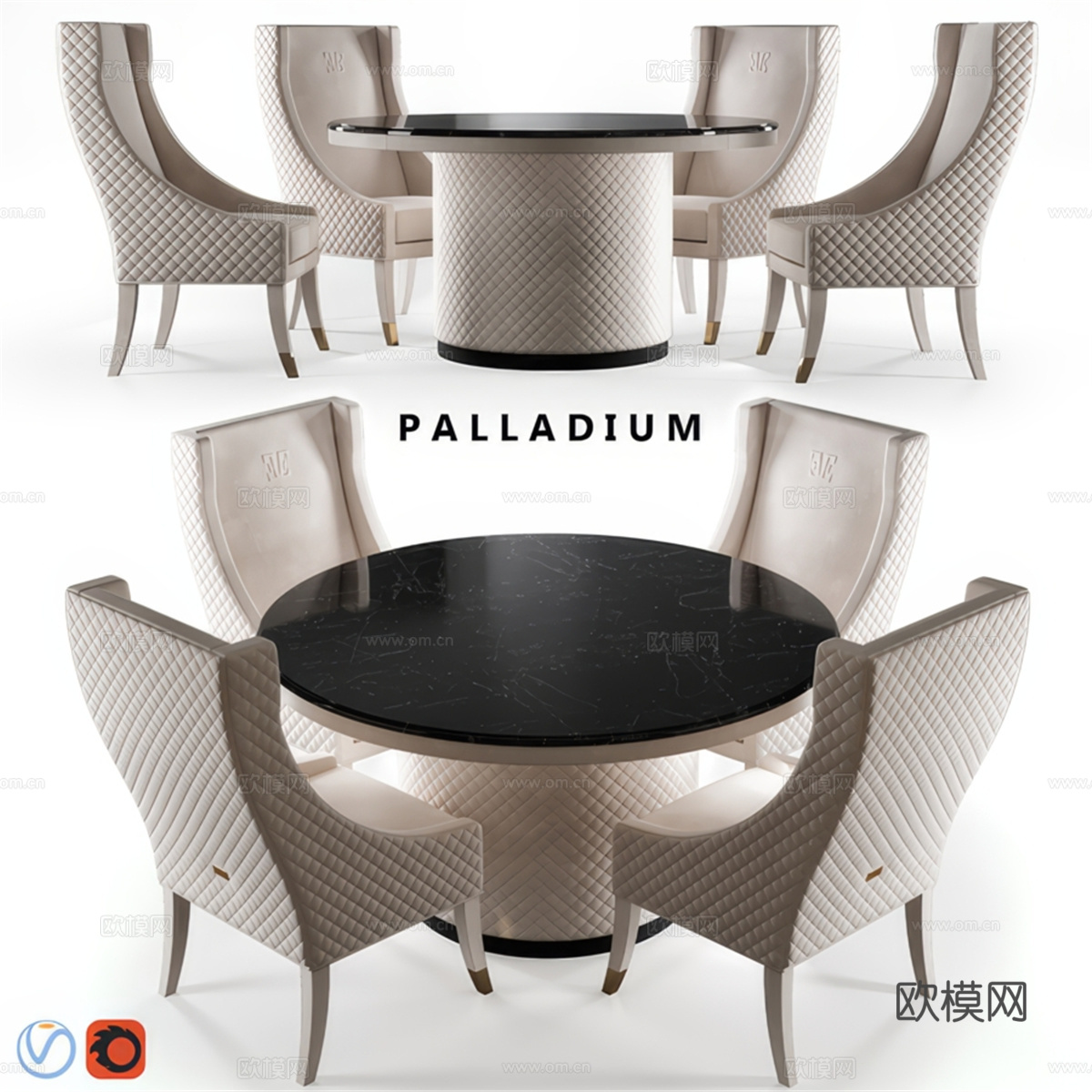 Estetica 钯金餐桌3d模型下载