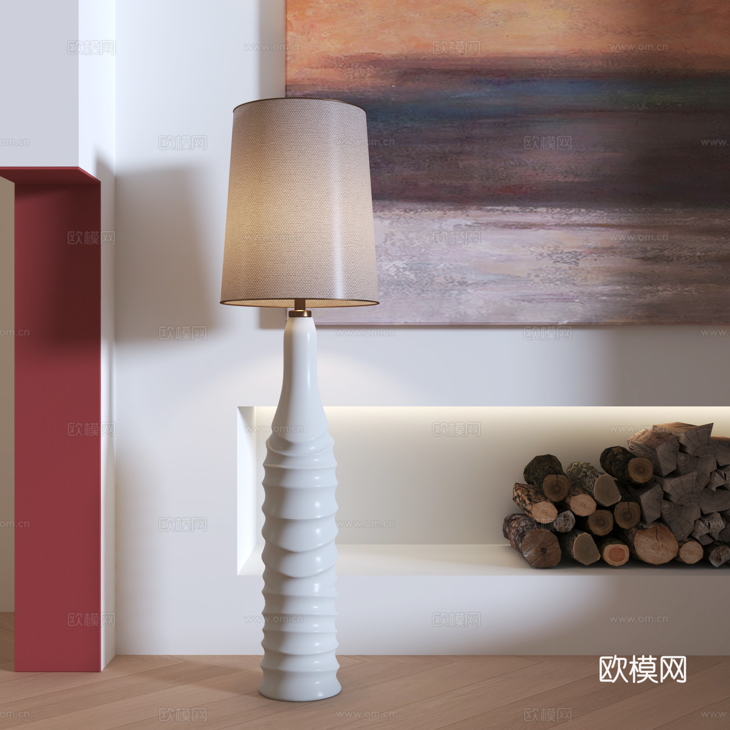 诧寂风落地灯su模型