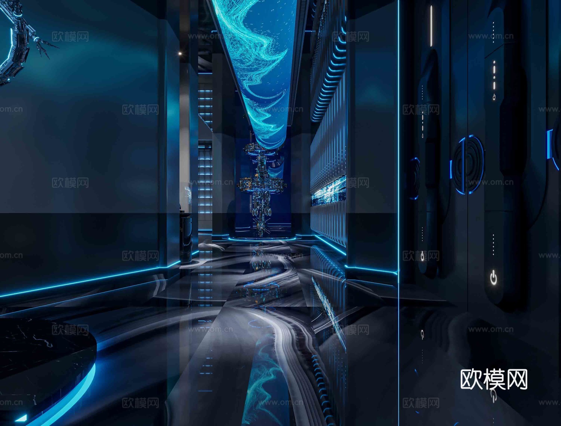 科技风酒吧 最新全套 效果图 施工图设计cad施工图