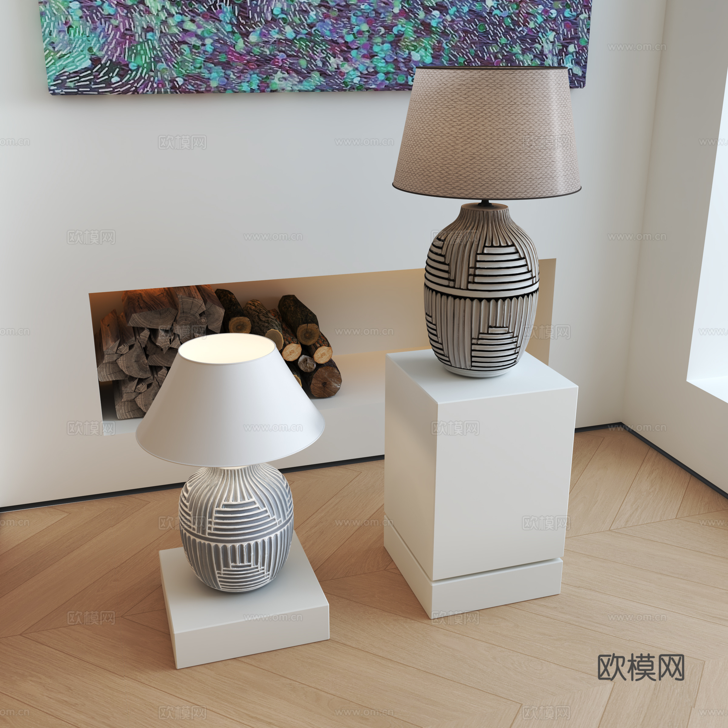 诧寂风风台灯su模型