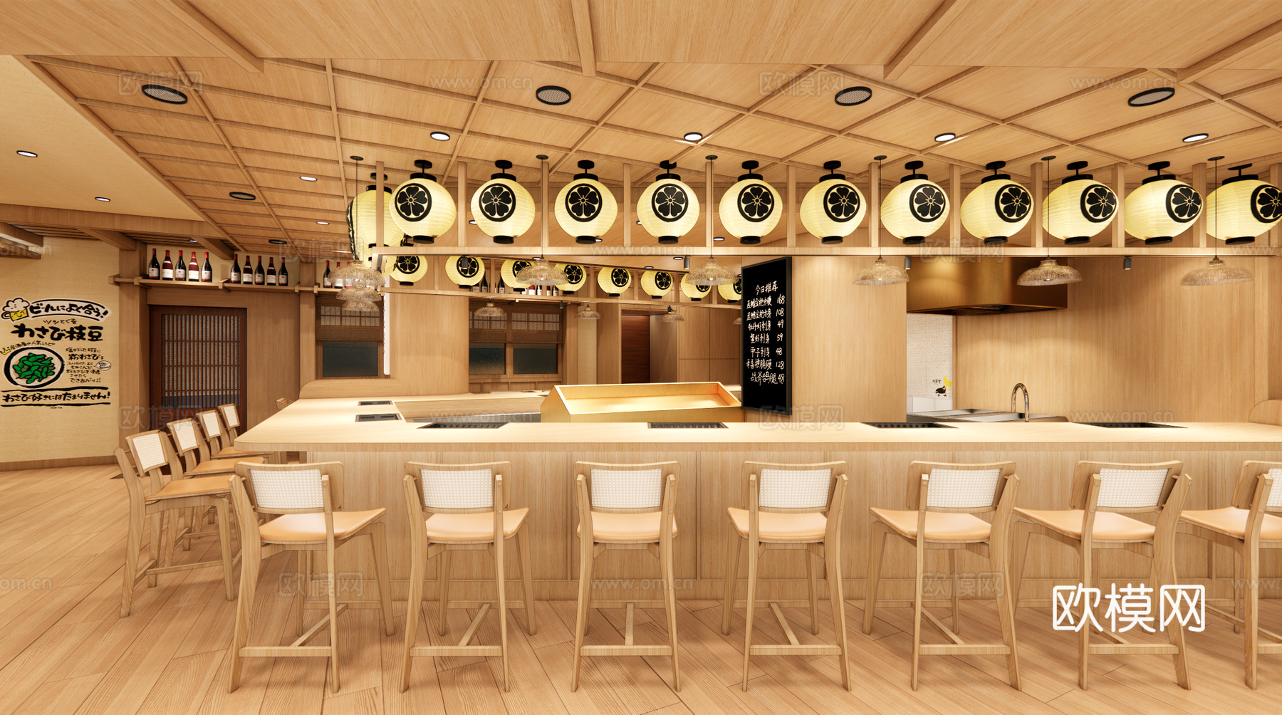 日式烧烤店 最新全套 效果图 施工图设计cad施工图