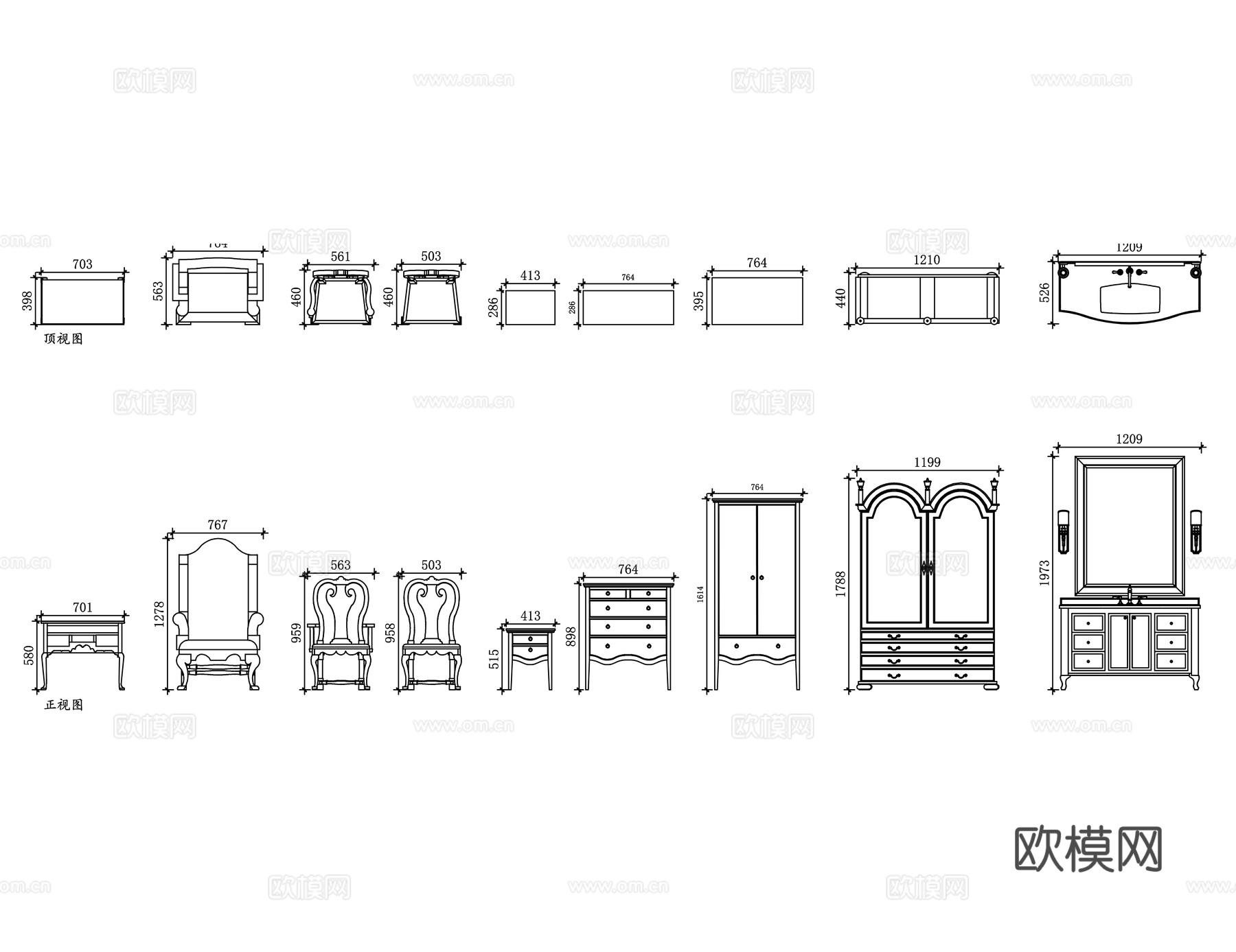 古典家具 老家具 复古家具 旧家具 古玩家具cad施工图