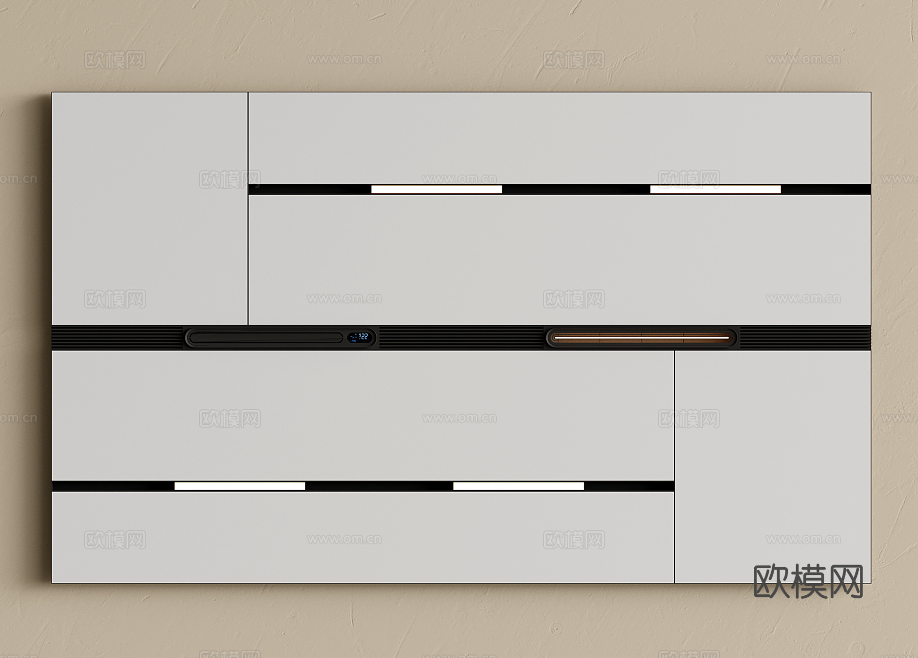 现代蜂窝大板吊顶 集成吊顶 无主灯吊顶 卫生间吊顶su模型