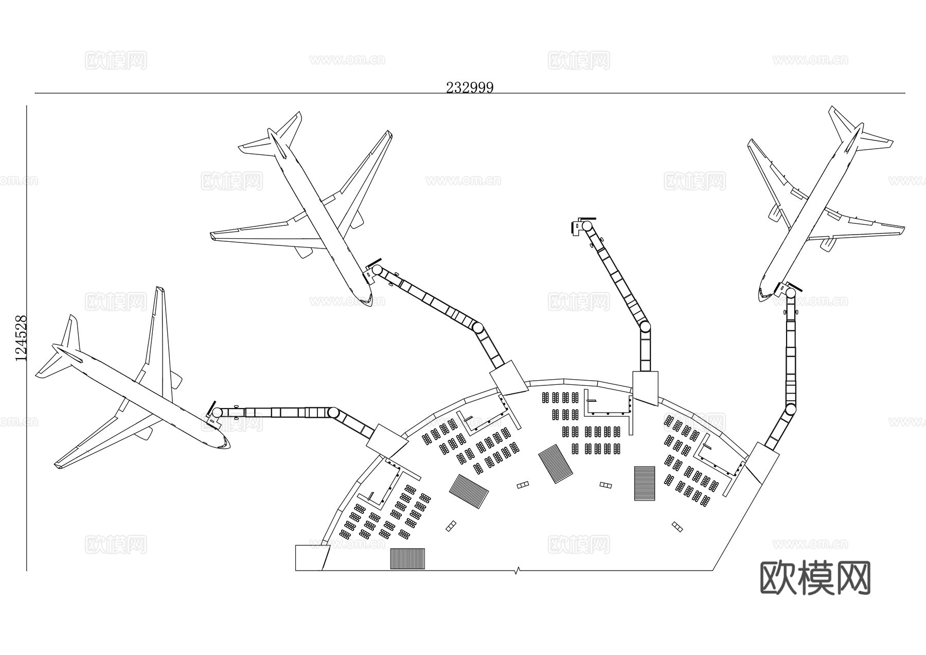 航空候机楼 机场候机楼 飞机候机厅 空港航站楼 机场航站楼cad施工图