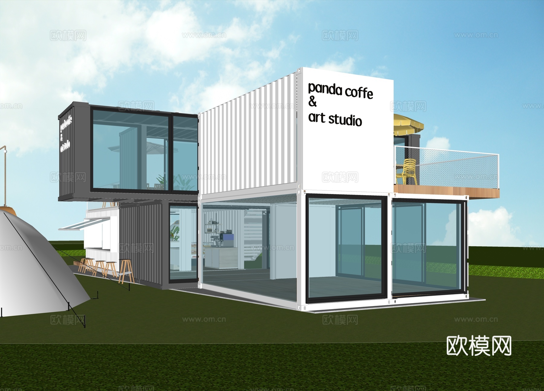 露营集装箱su模型