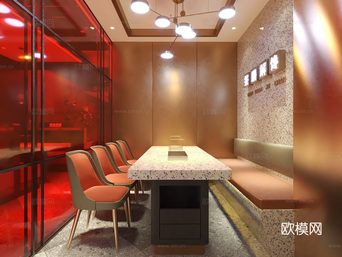 网红风烧烤店 最新全套 效果图 施工图设计cad施工图