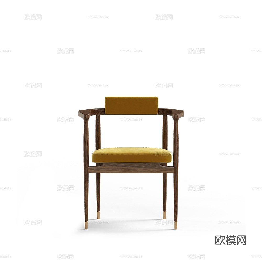 新中式单椅 餐椅su模型