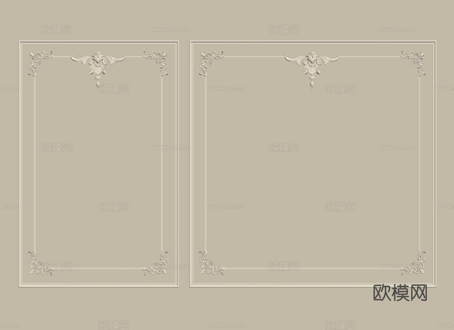 法式石膏雕花线条 欧式石膏线 角花 雕花 石膏线背景墙su模型