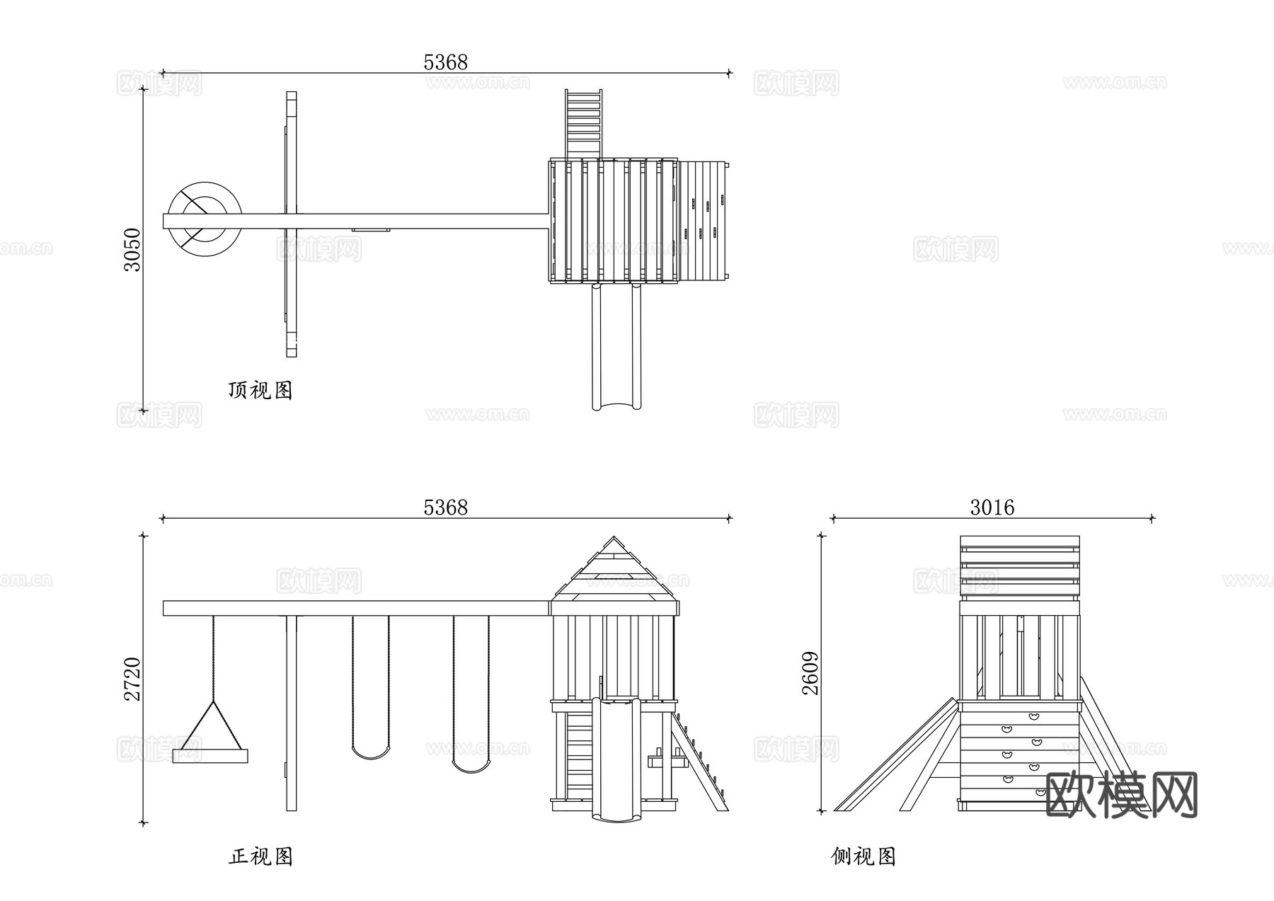儿童游戏屋 儿童小房子 宝宝玩耍屋 幼儿游乐房 孩童玩具屋cad施工图