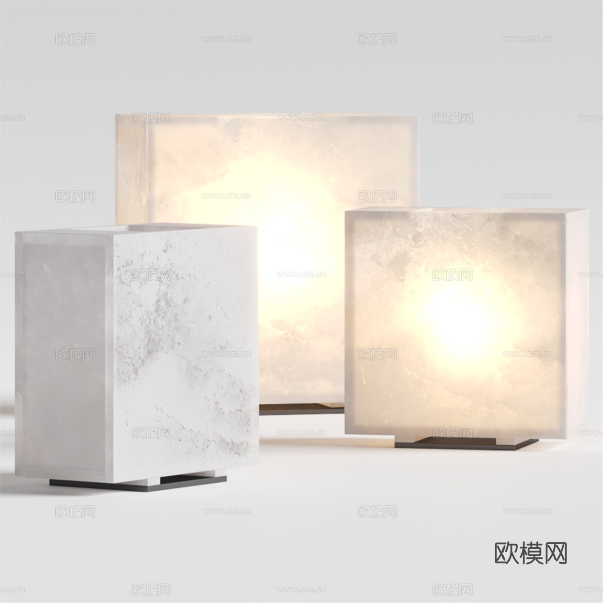 Dema雪花石膏台灯3d模型