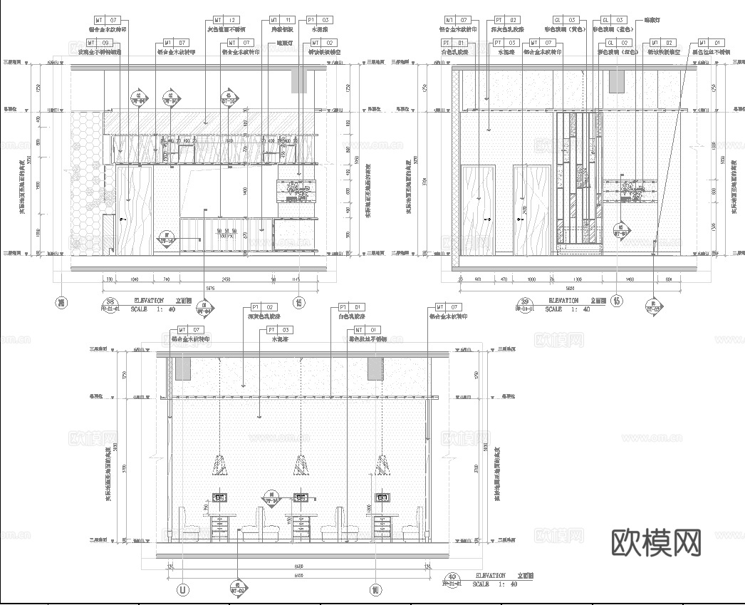特色烧烤店 最新全套 效果图 施工图设计cad施工图