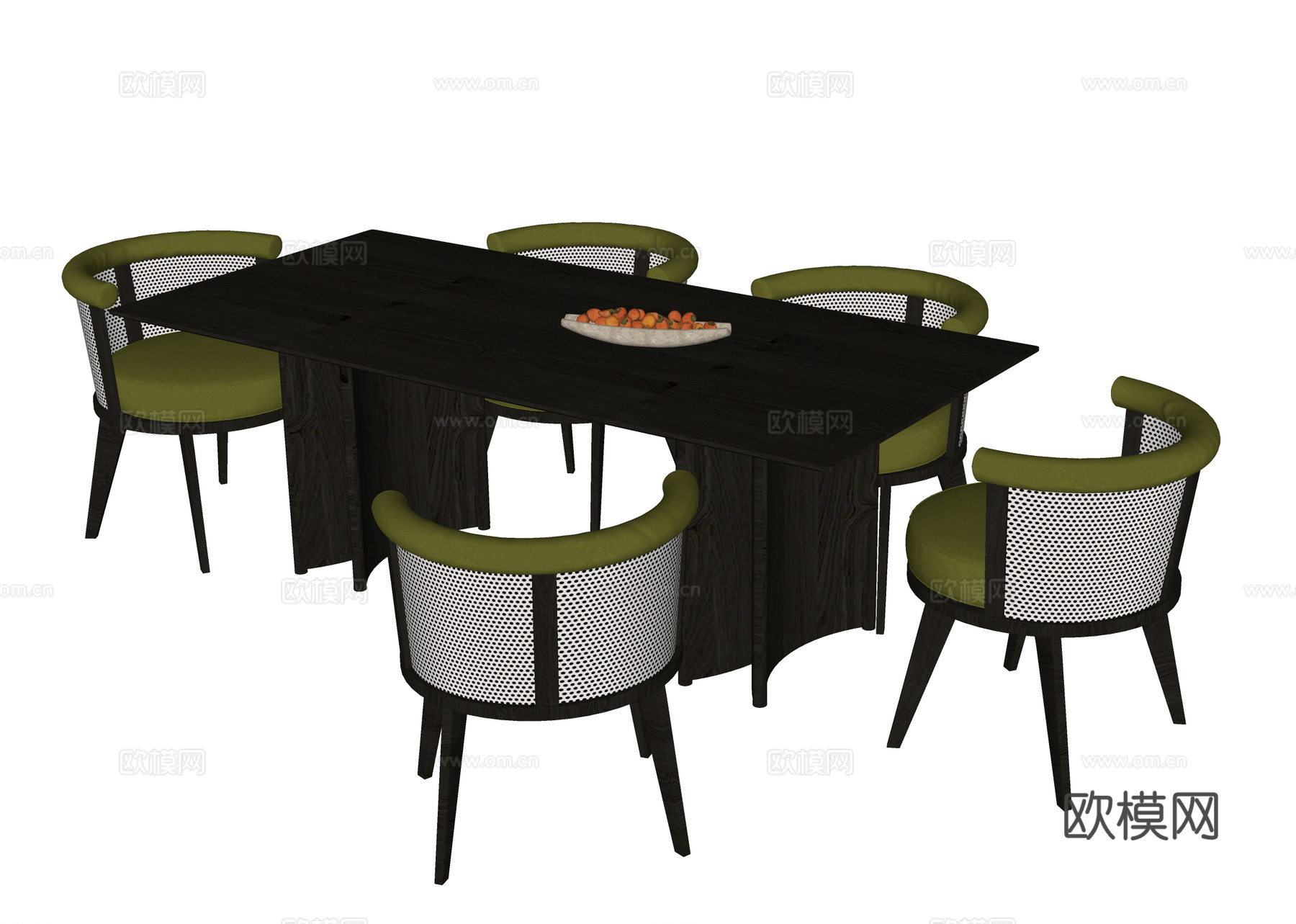 现代餐桌椅 餐椅su模型