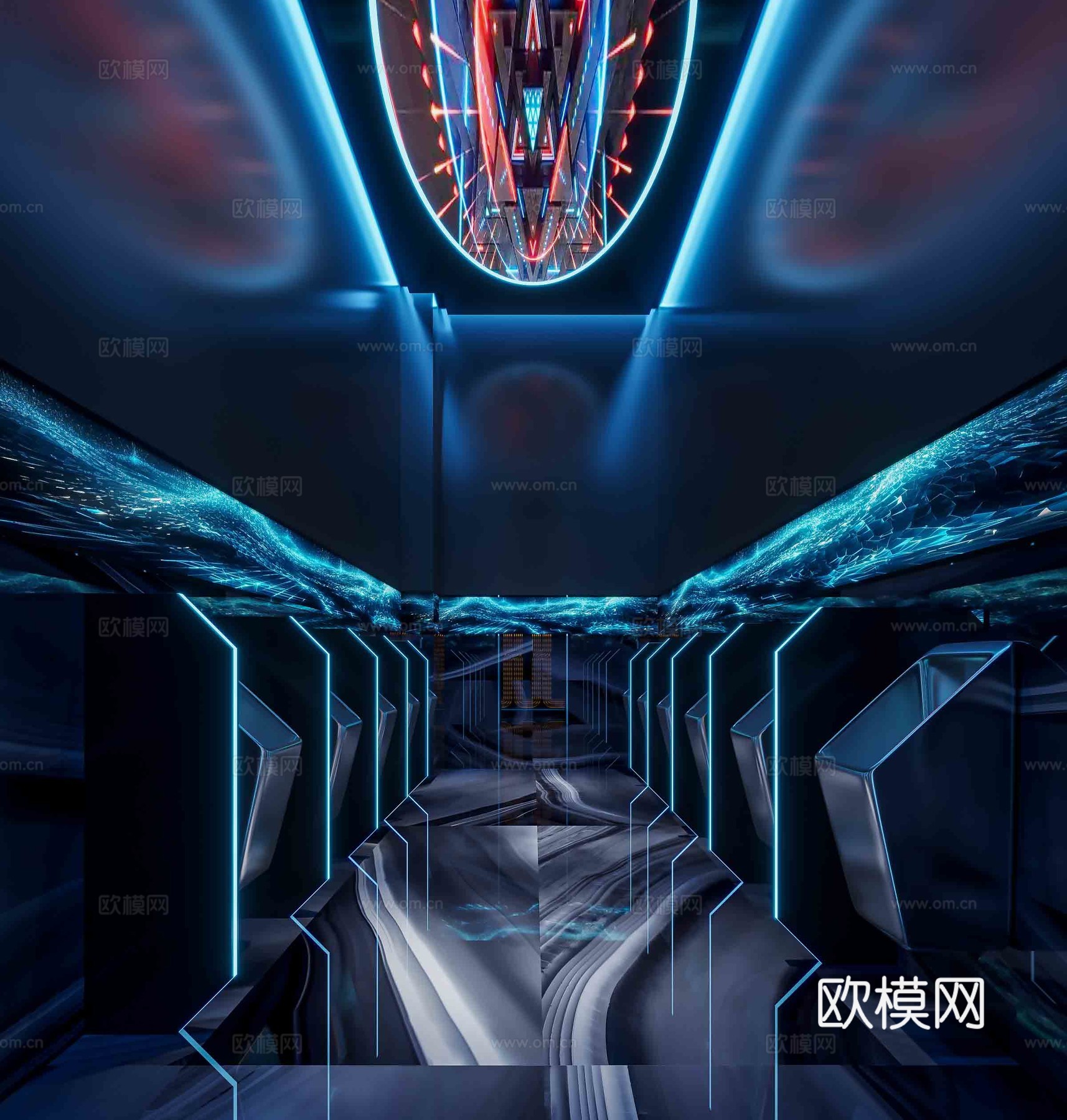 科技风酒吧 最新全套 效果图 施工图设计cad施工图