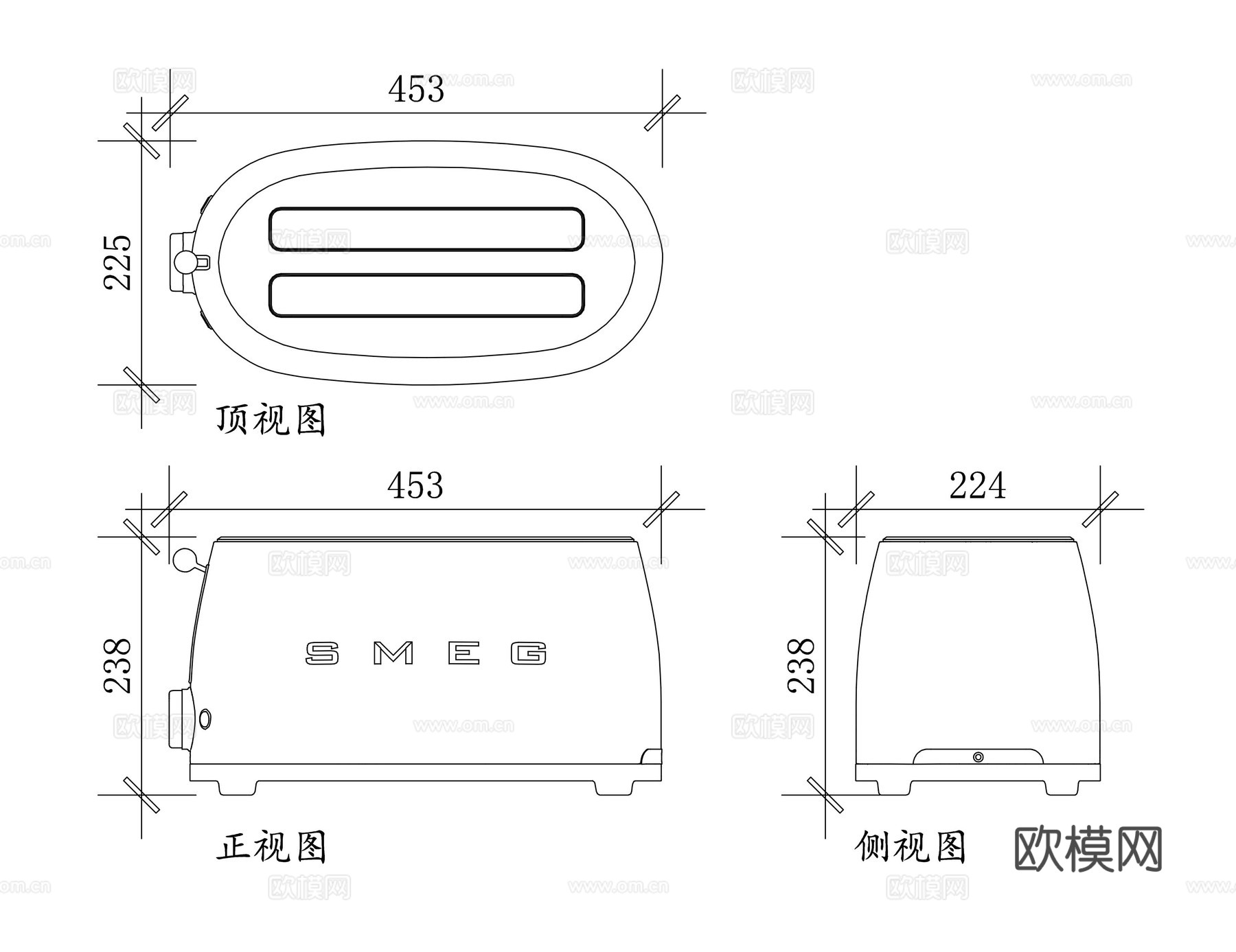 复古面包机 怀旧烤面包机 欧式复古多士炉 老式烤面包机cad施工图cad施工图