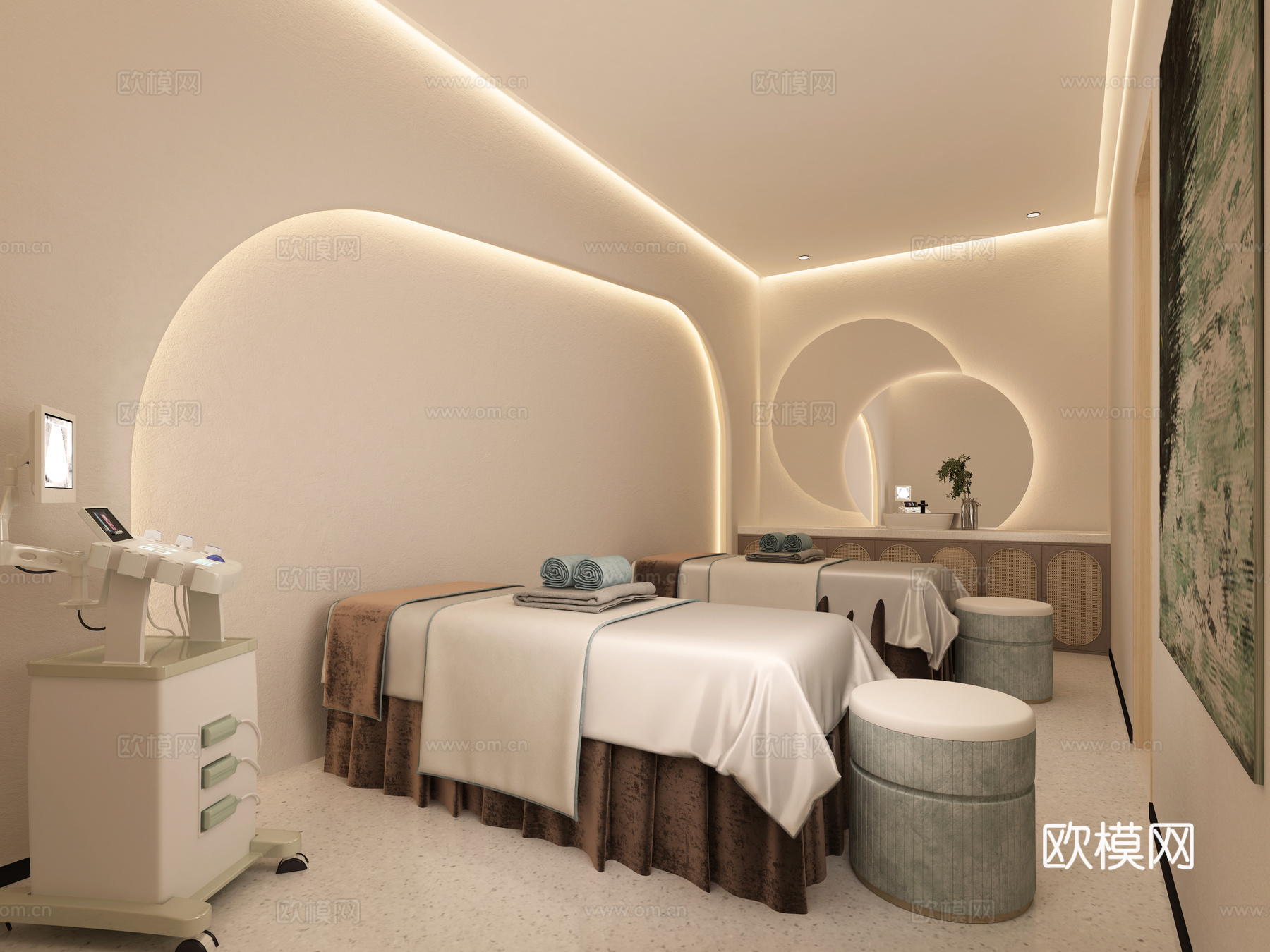 美甲店 美容店 最新全套 施工图 效果图合集cad施工图