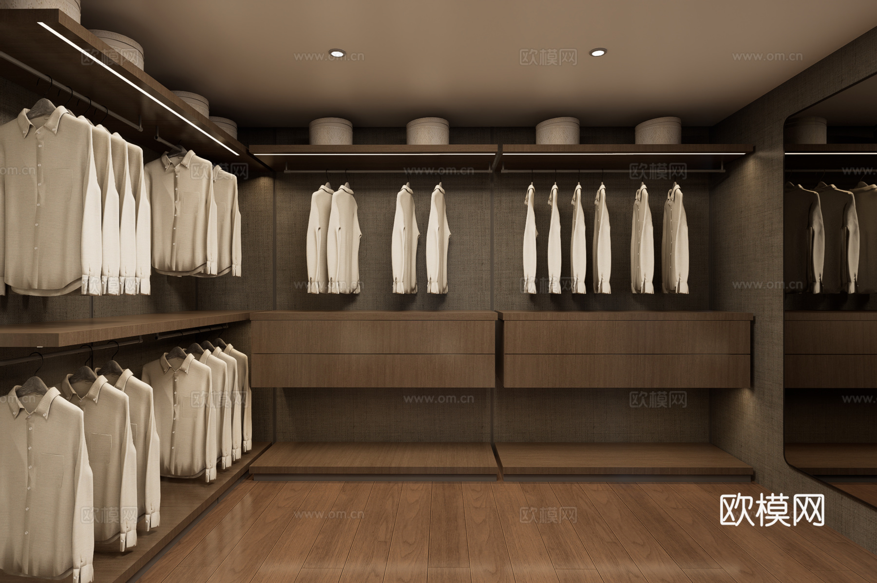 现代衣帽间su模型