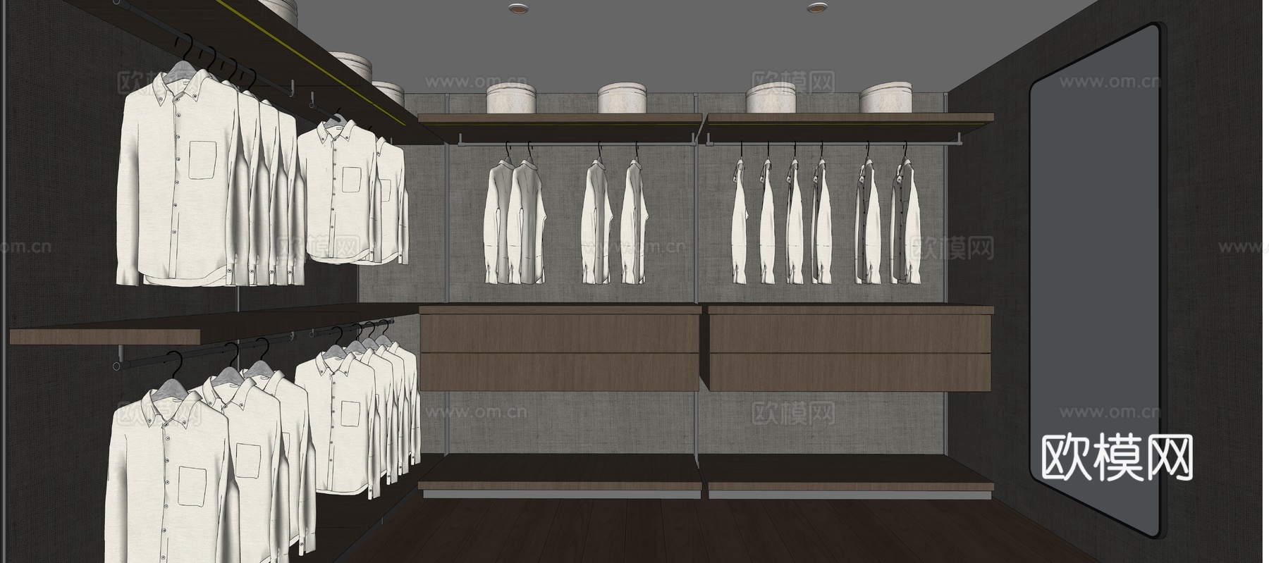 现代衣帽间su模型