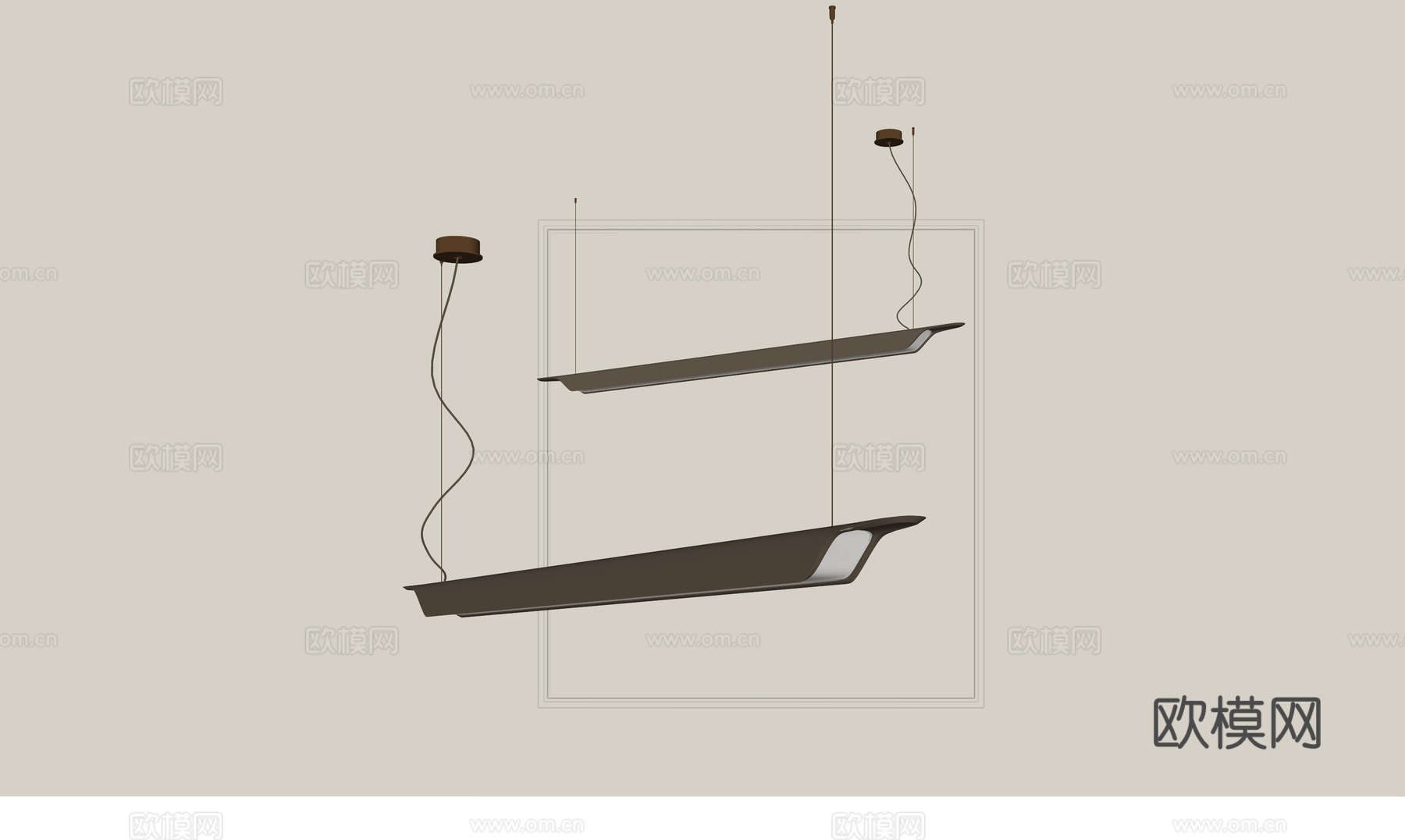 金属吊灯_长吊灯su模型