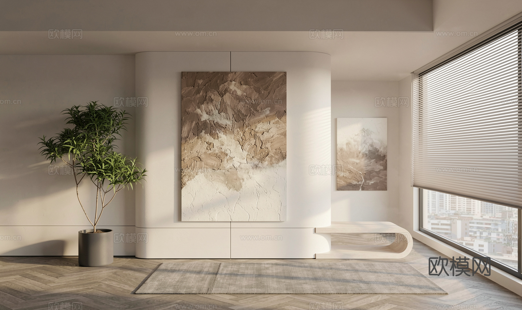 侘寂装饰画su模型