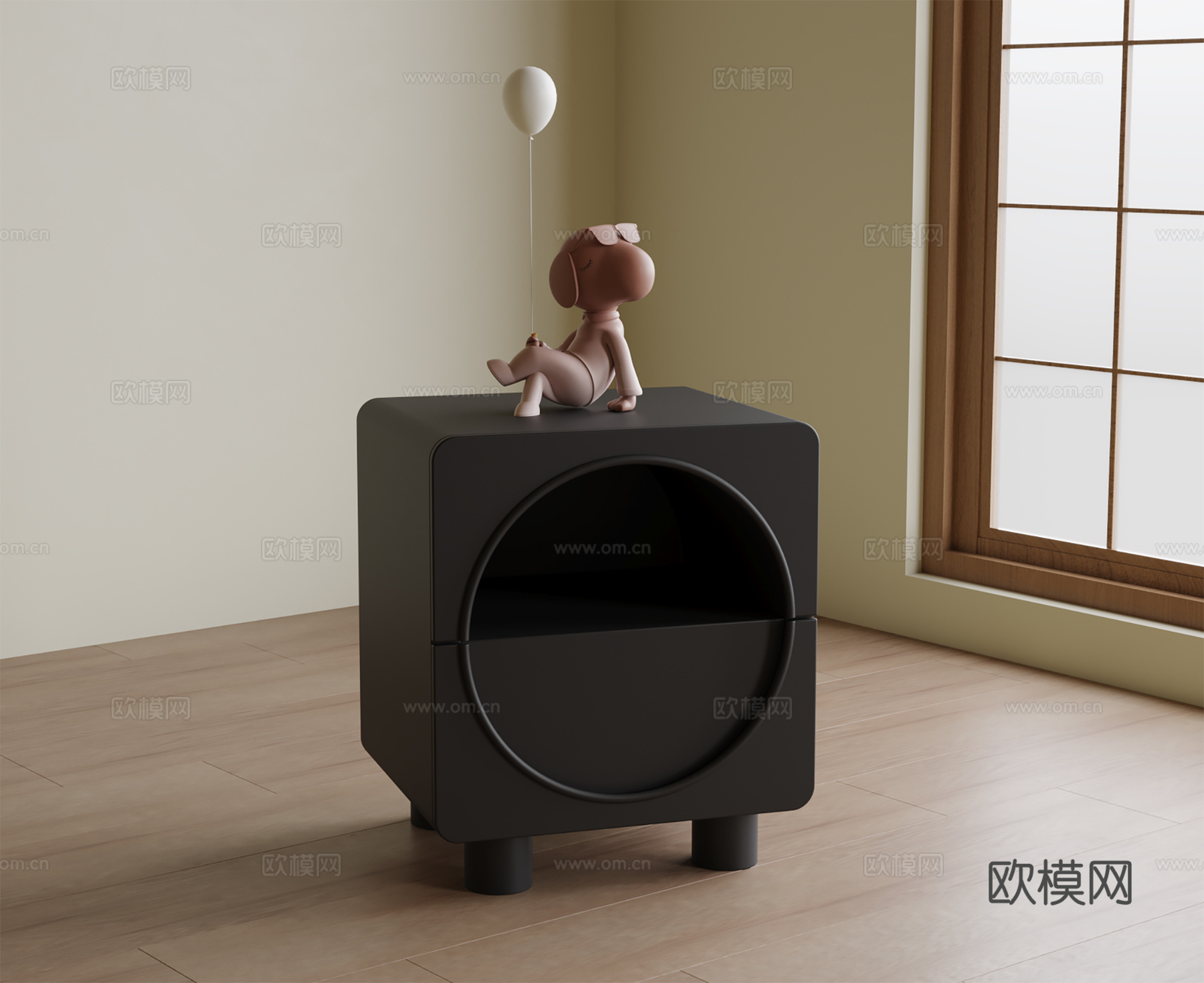 现代床头柜su模型