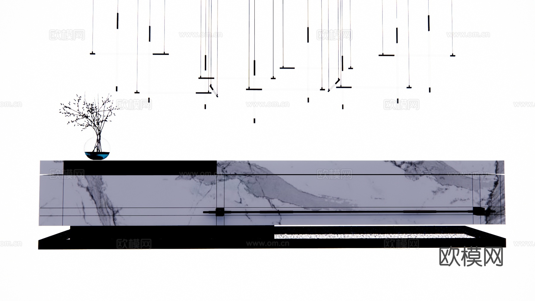 办公空间 工装 办公 酒店前台su模型