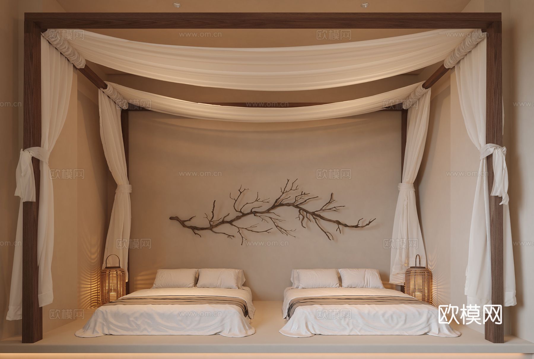 酒店客房su模型