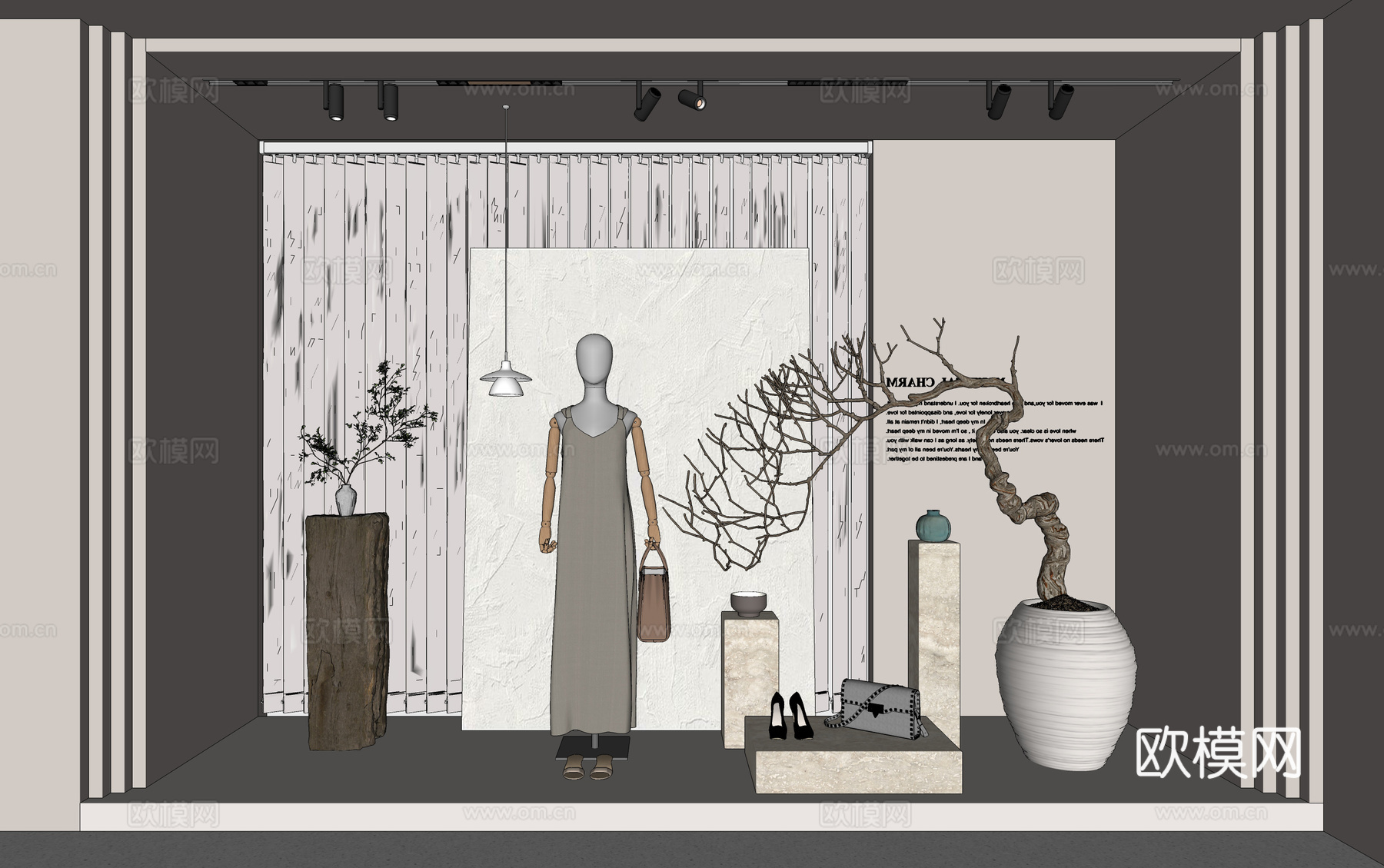 橱窗 模特 装饰品su模型