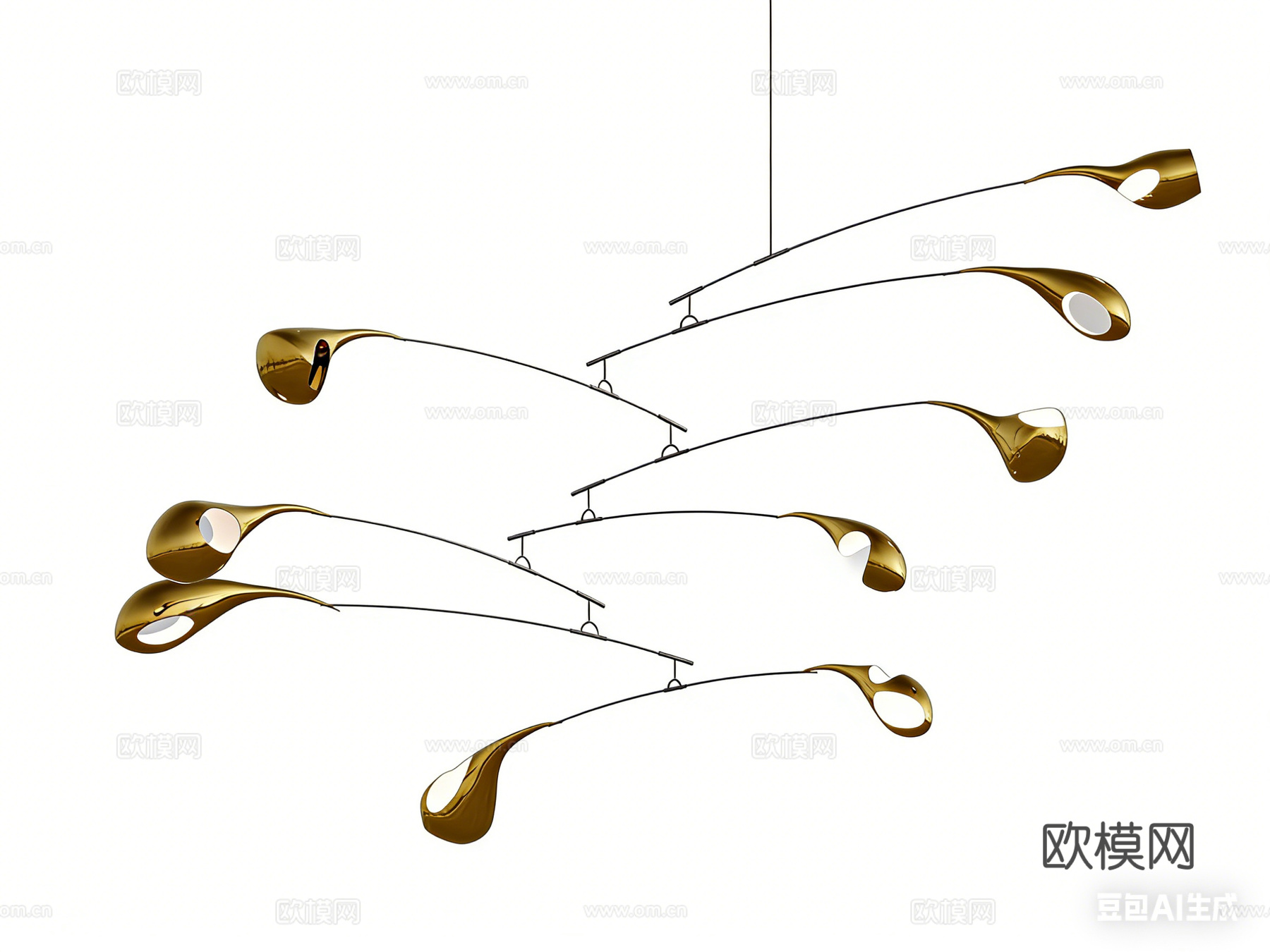 艺术吊灯su模型