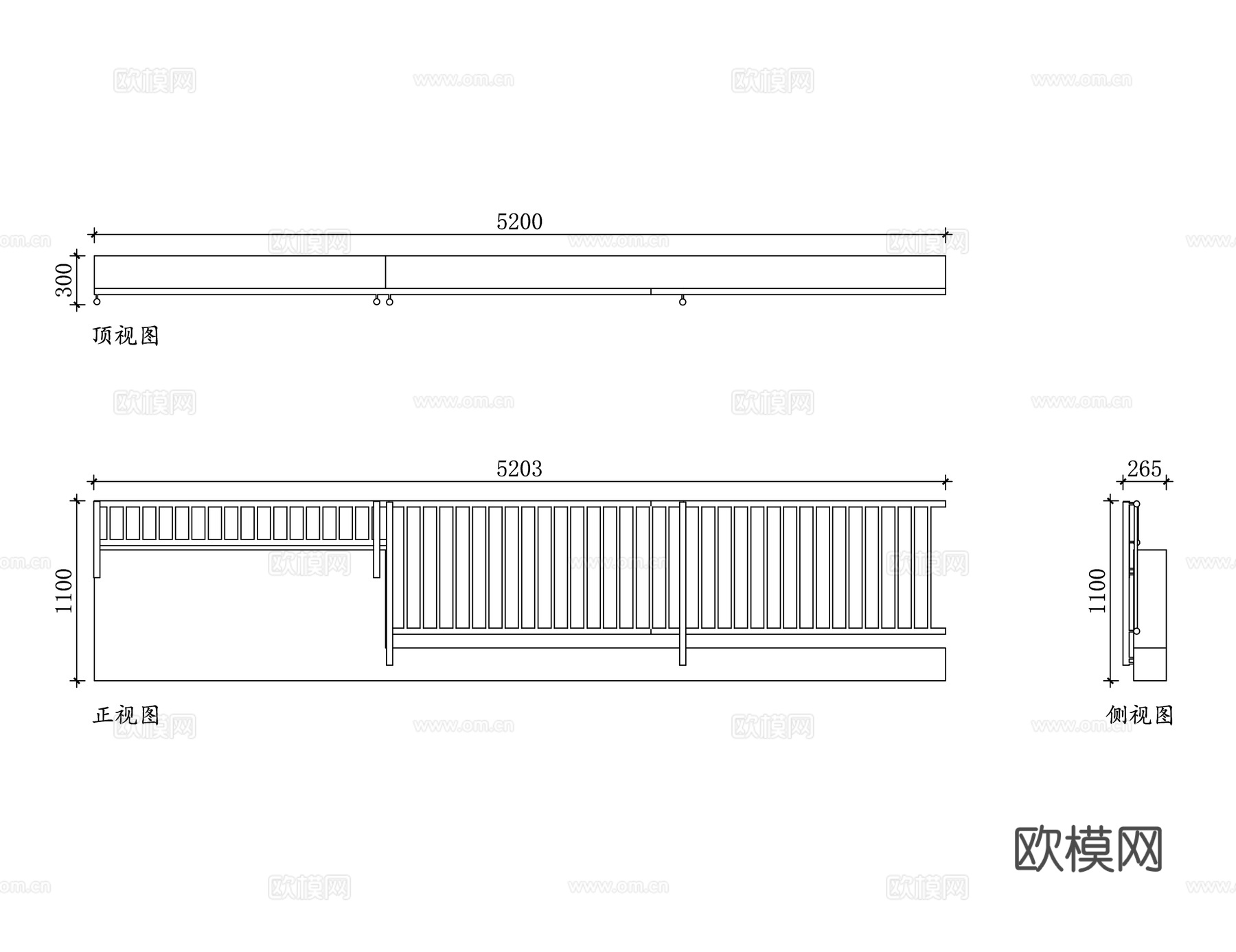 护栏 围栏 栏栅 栏杆柱 防护栏cad施工图