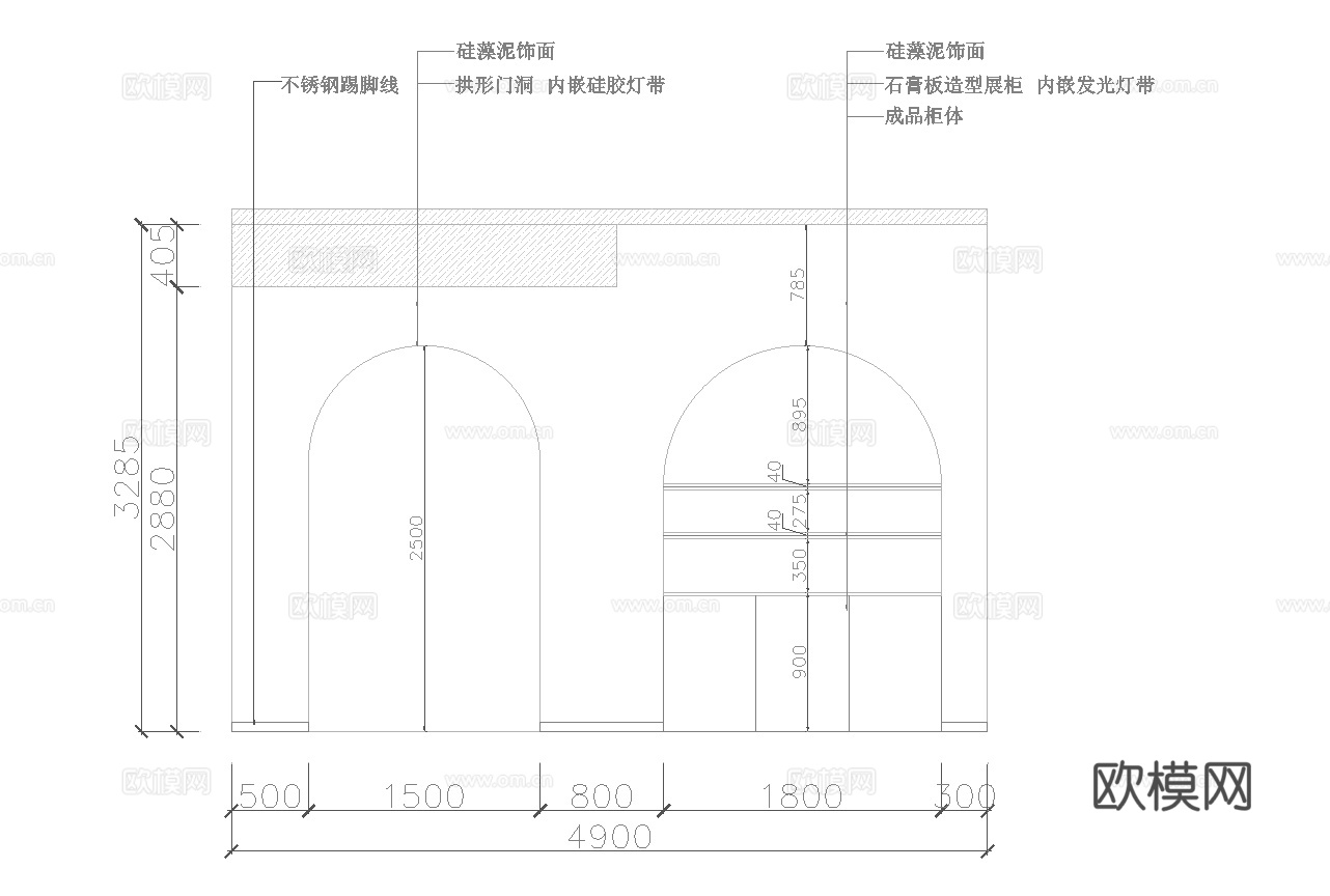 美甲美瞳店  最新全套 施工图 效果图合集cad施工图