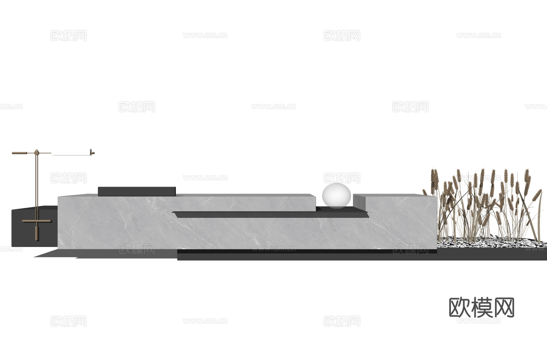 电脑 办公室 展厅 前台 公司前台su模型