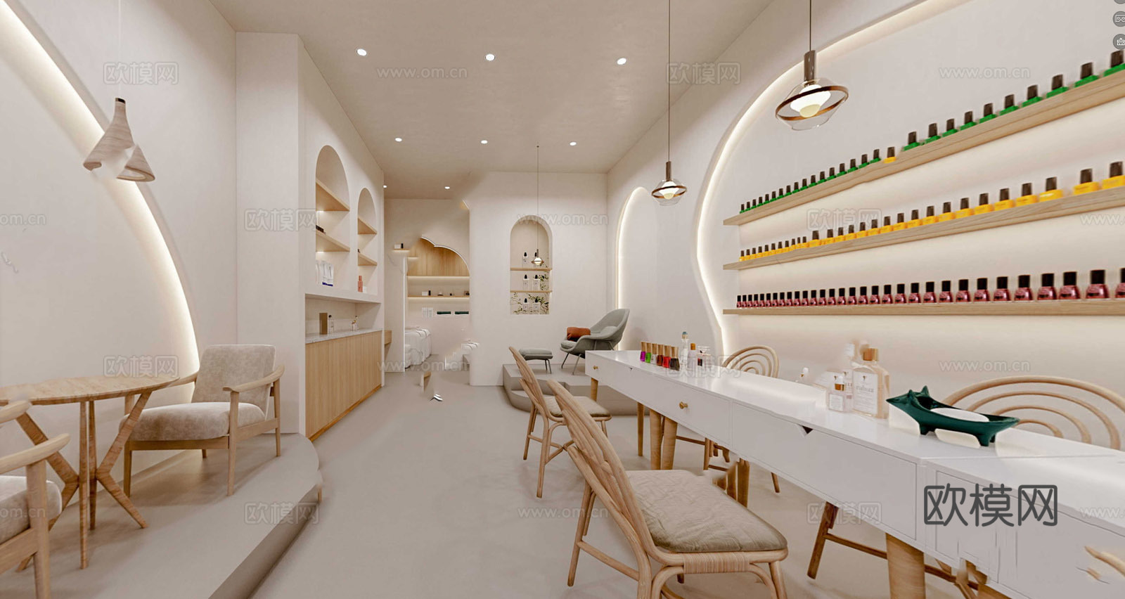 美甲店 美容店 最新全套 施工图 效果图合集cad施工图