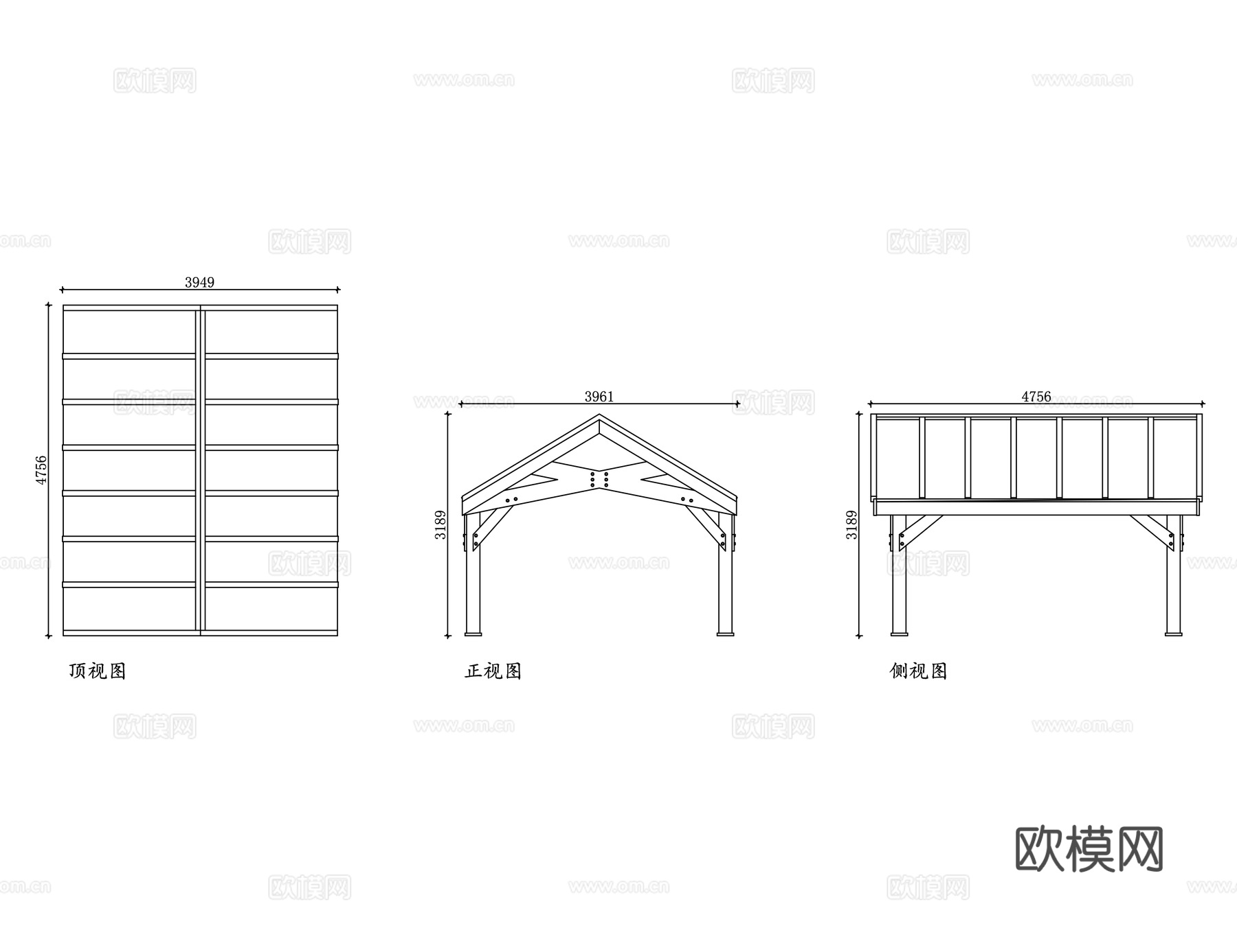 亭子 休闲亭 遮阳亭 观景亭 六角亭cad施工图