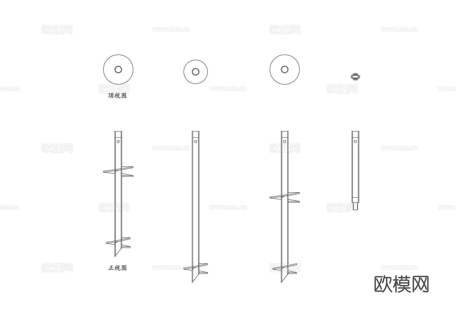 螺旋地桩 地螺丝 螺旋桩 螺纹桩 螺旋锚桩cad施工图