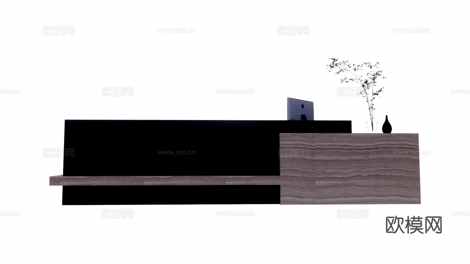 办公室 前台 展厅 公司前台su模型