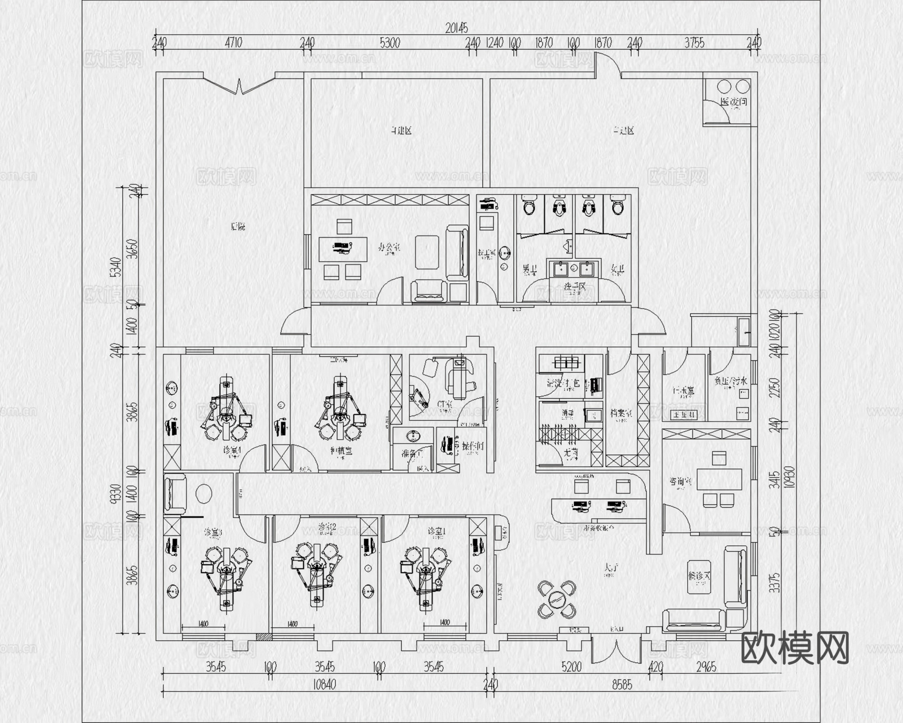 27套口腔诊所牙科医院CAD施工图cad施工图
