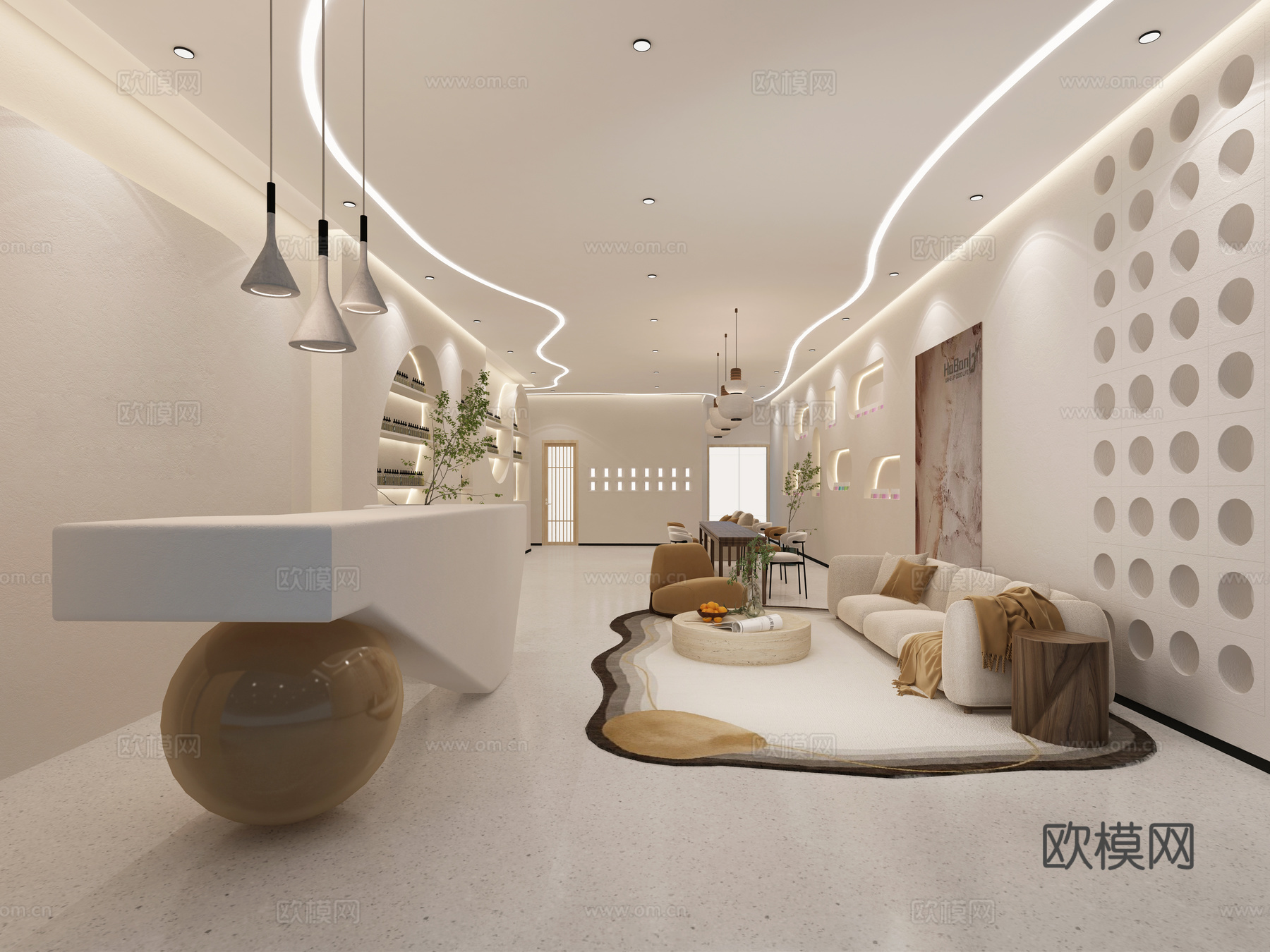 美甲店 美容店 最新全套 施工图 效果图合集cad施工图