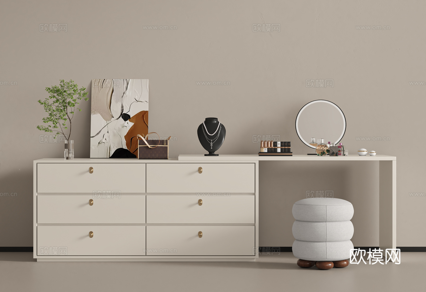 现代梳妆台su模型