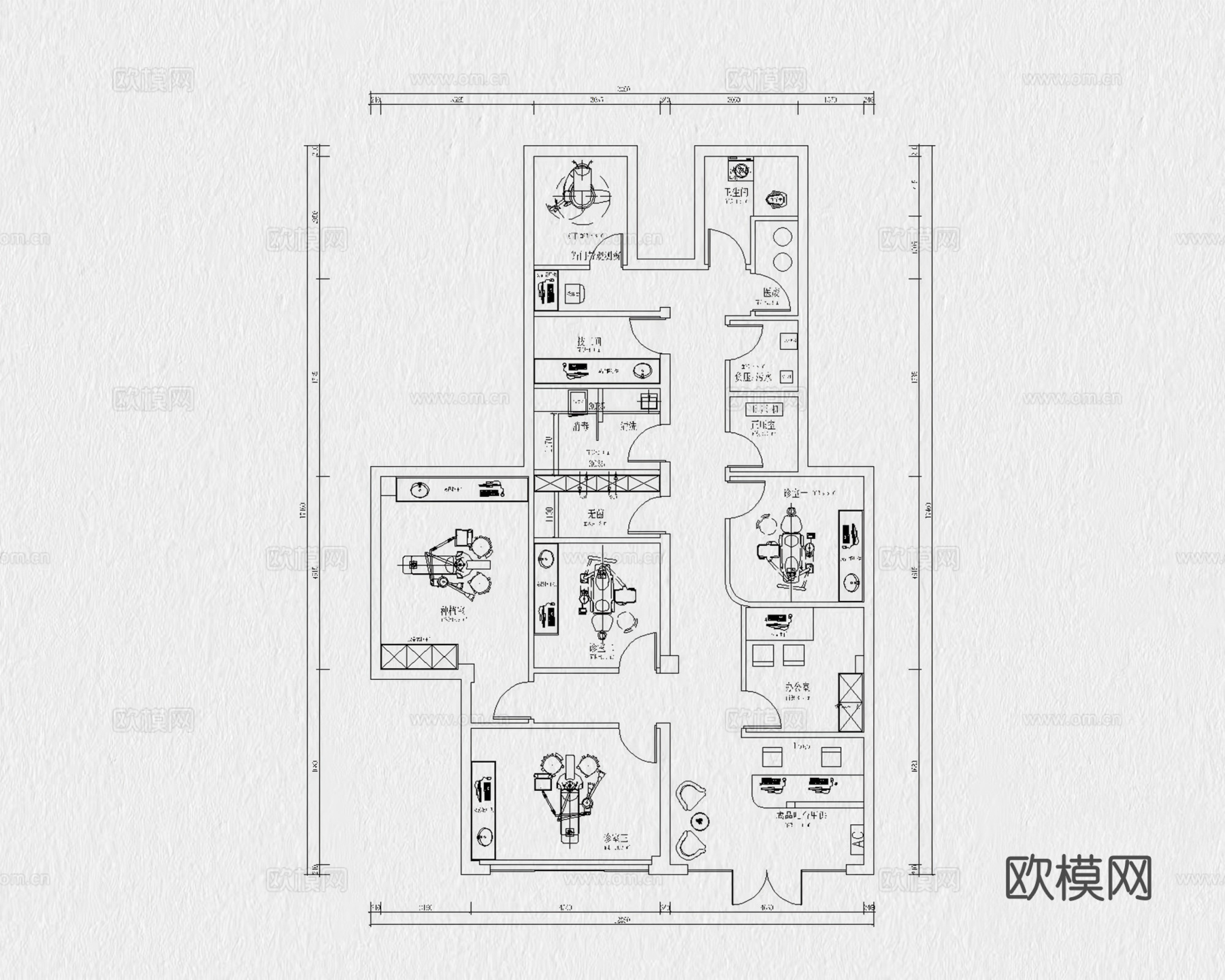 27套口腔诊所牙科医院CAD施工图cad施工图