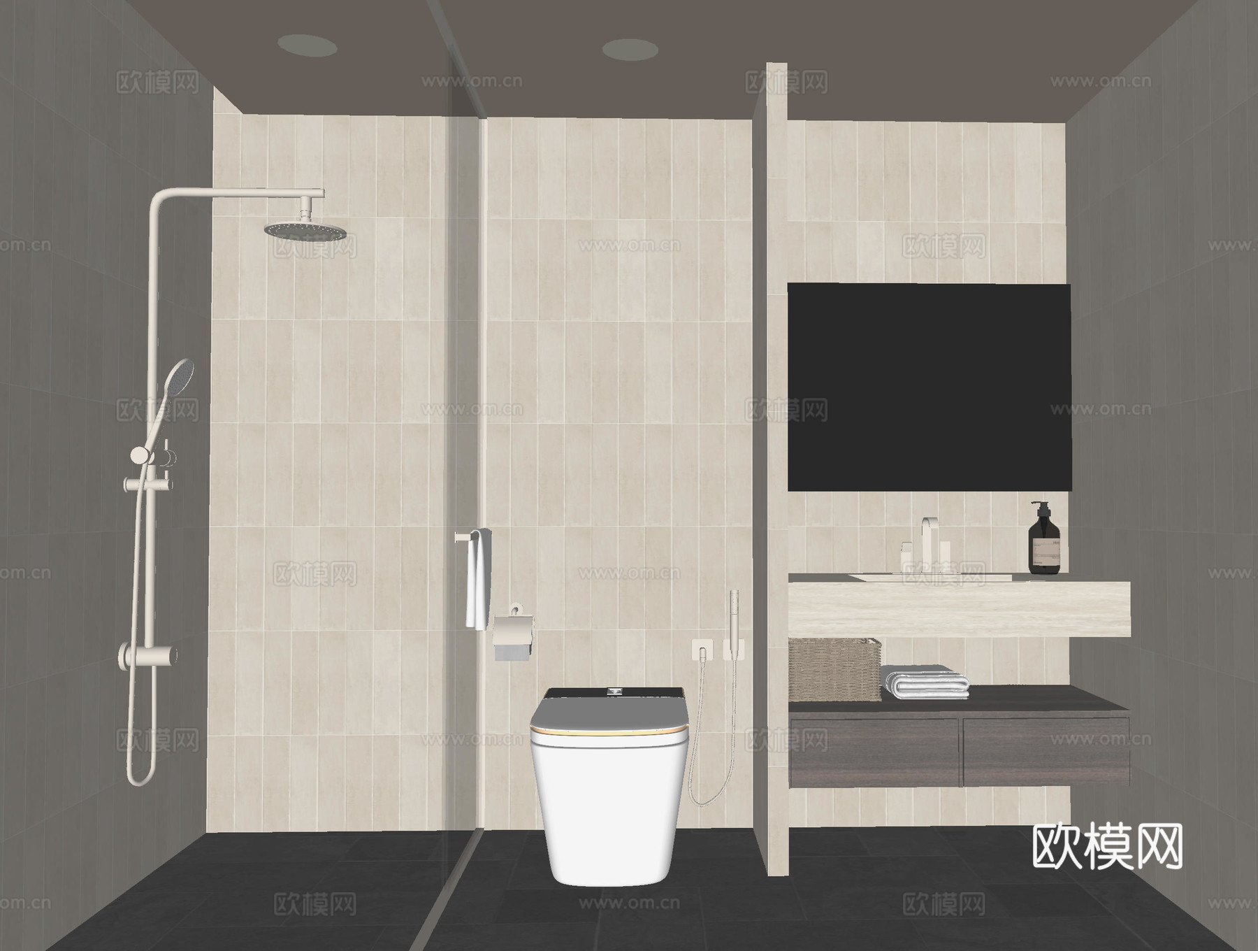 侘寂风卫生间su模型