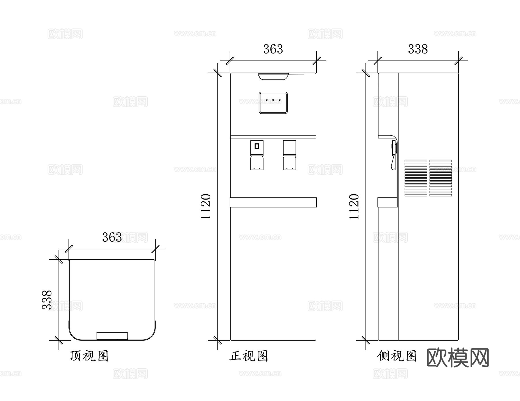 直饮机 冷水机 冰水机 凉饮机 制冷饮水机cad施工图