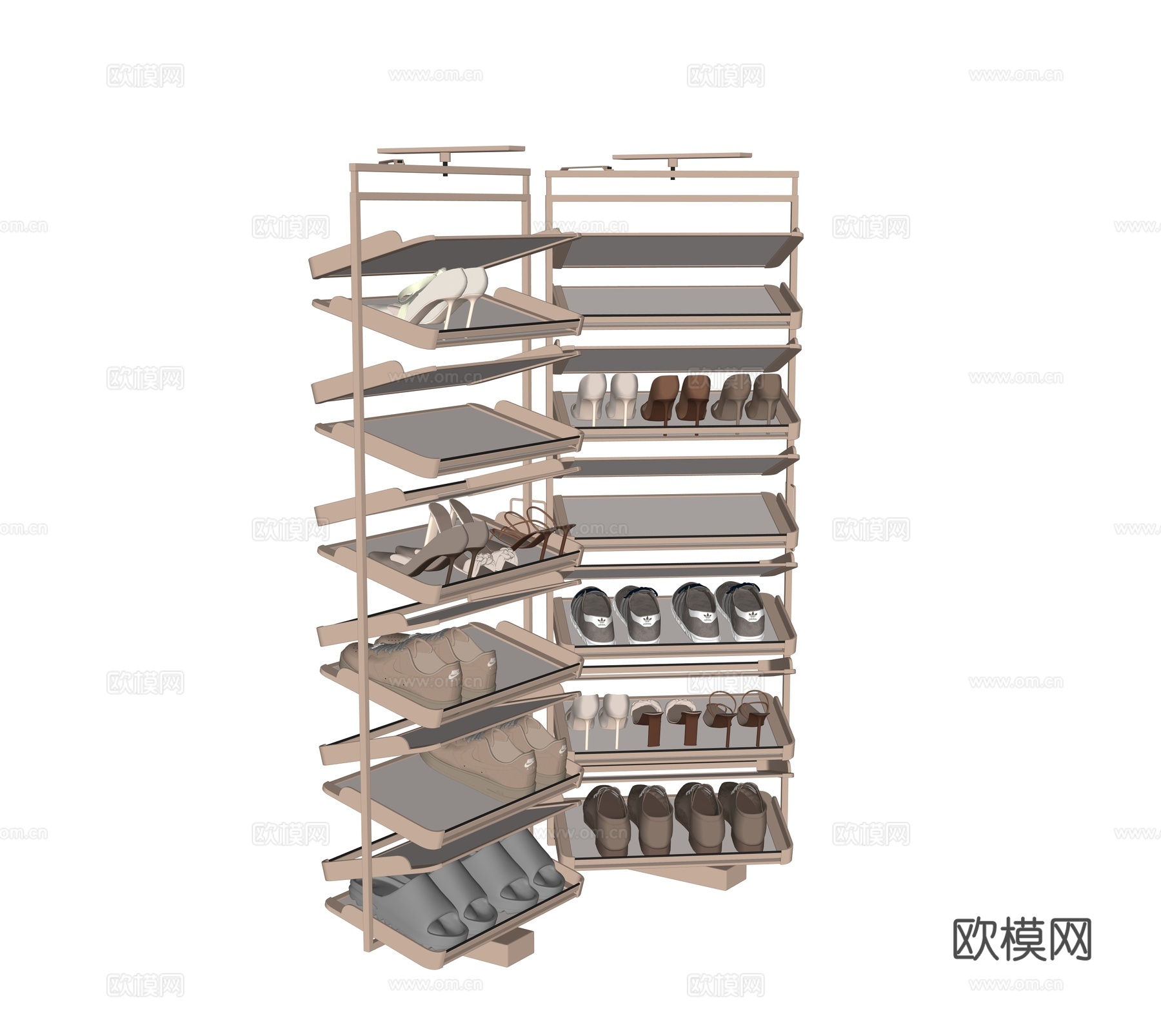 现代旋转鞋架su模型