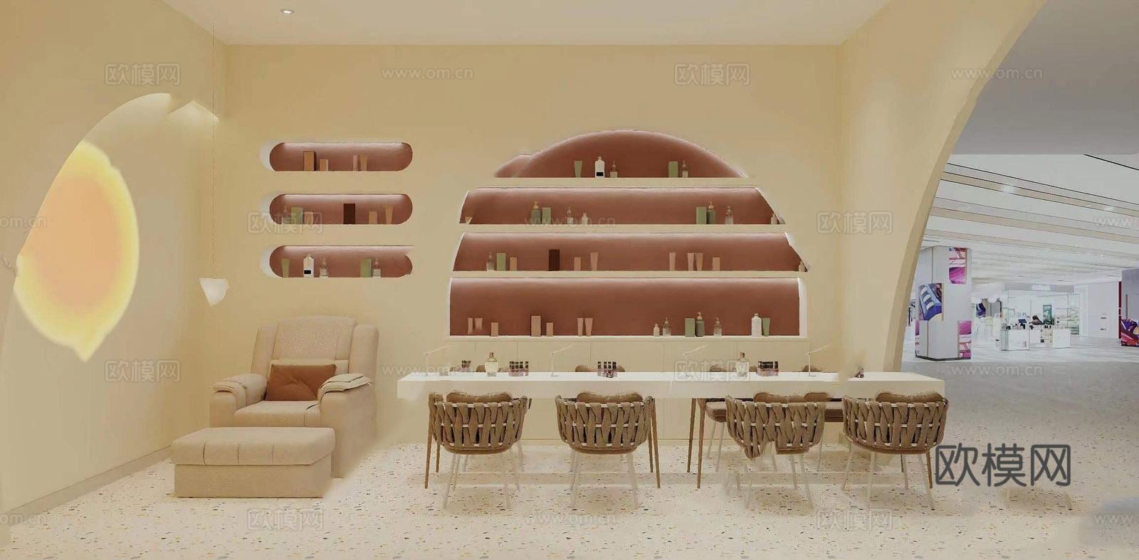 美甲店 美容店 最新全套 施工图 效果图合集cad施工图