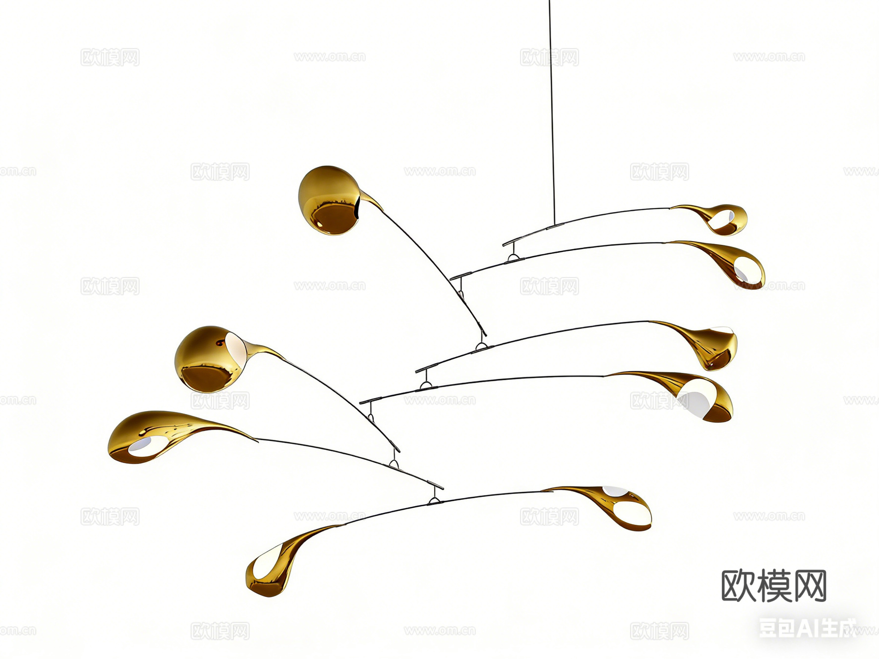 艺术吊灯su模型