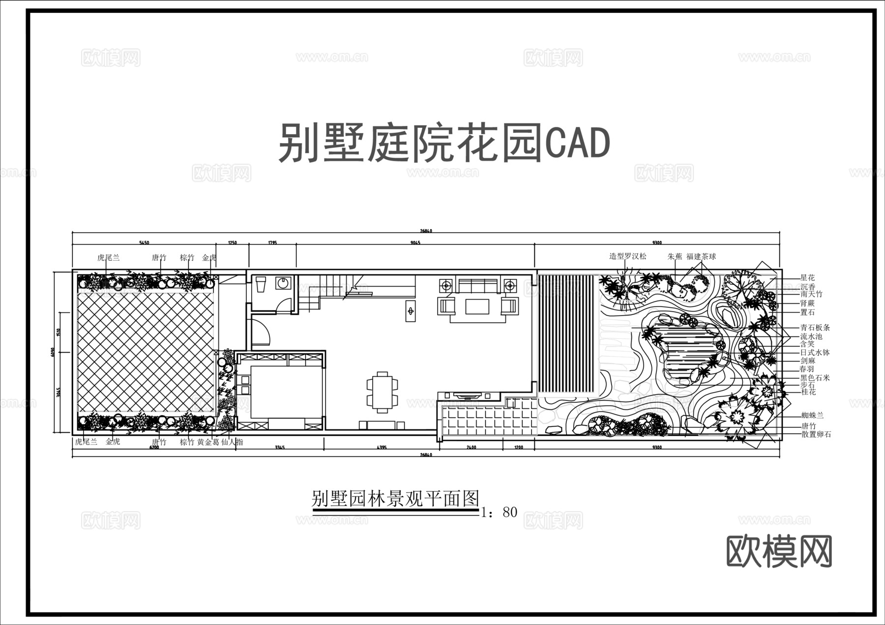 别墅庭院花园平面图cadcad施工图