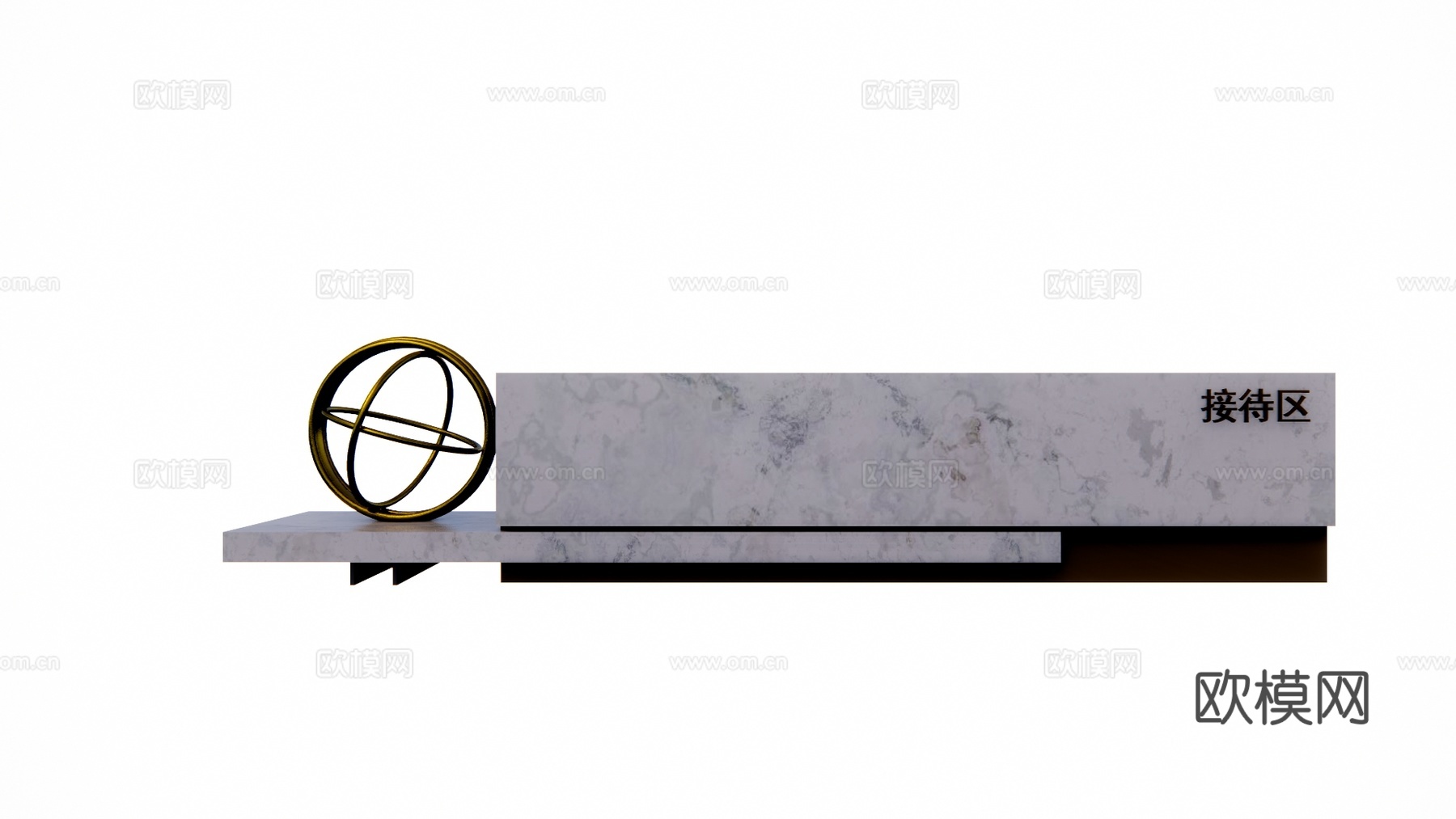 前台 公司前台 办公室 展厅 电脑su模型