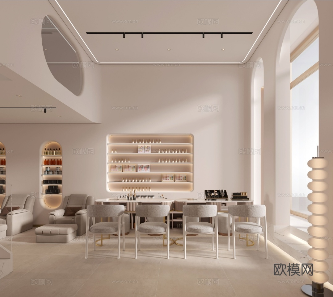 美甲店 美容店 最新全套 施工图 效果图合集cad施工图