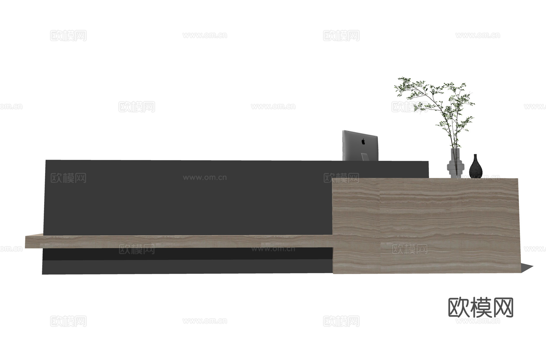 办公室 前台 展厅 公司前台su模型