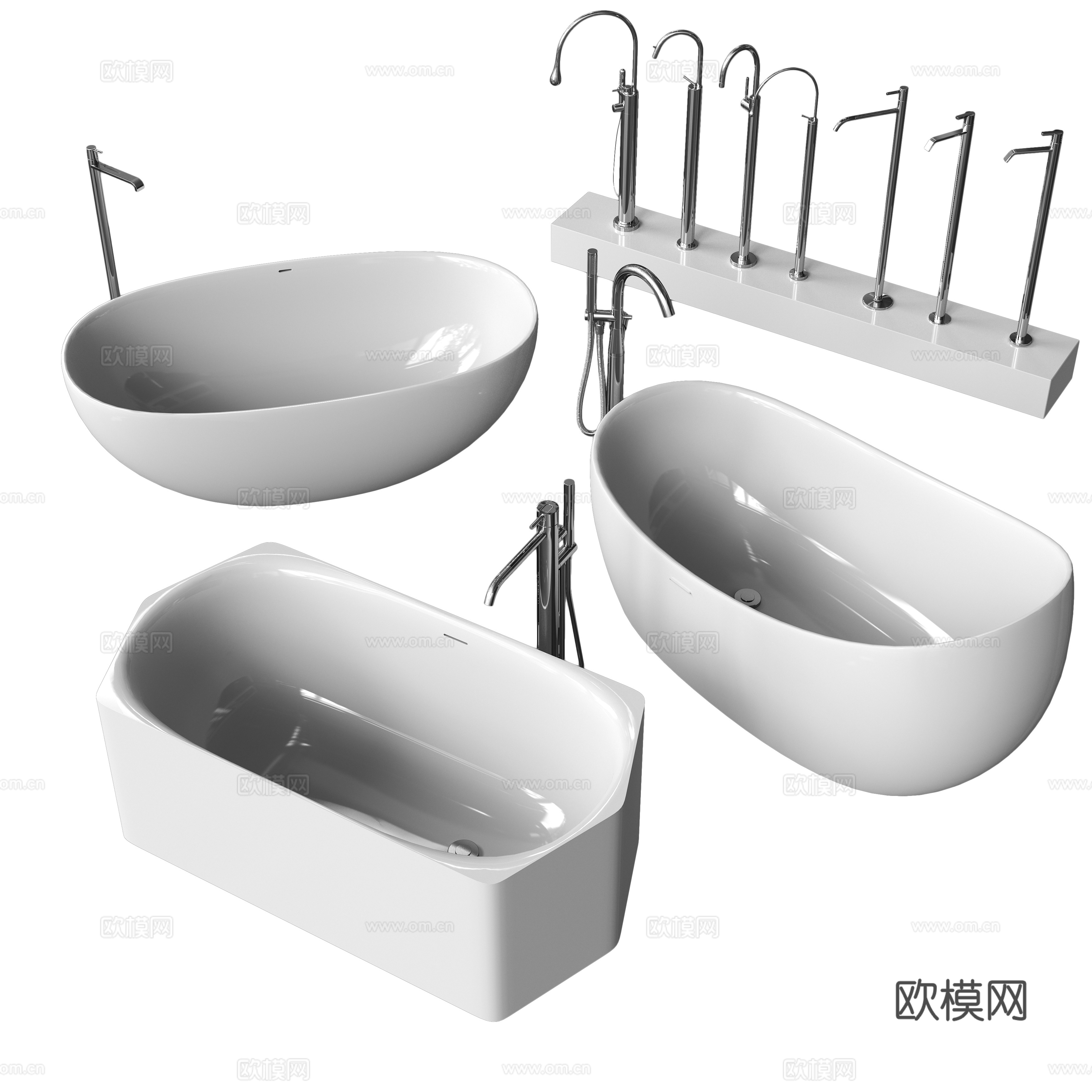 现代浴缸su模型