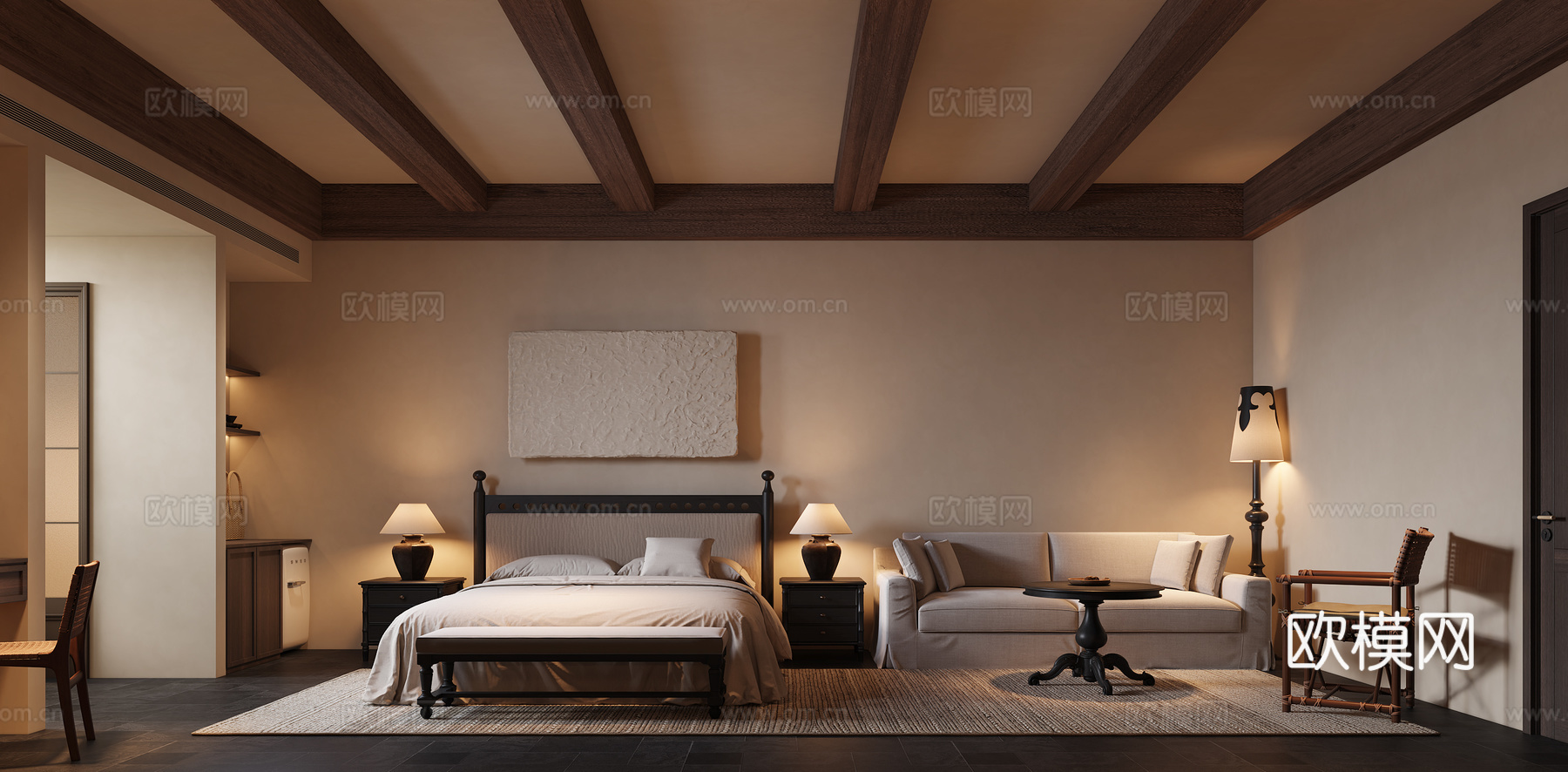 民宿客房su模型